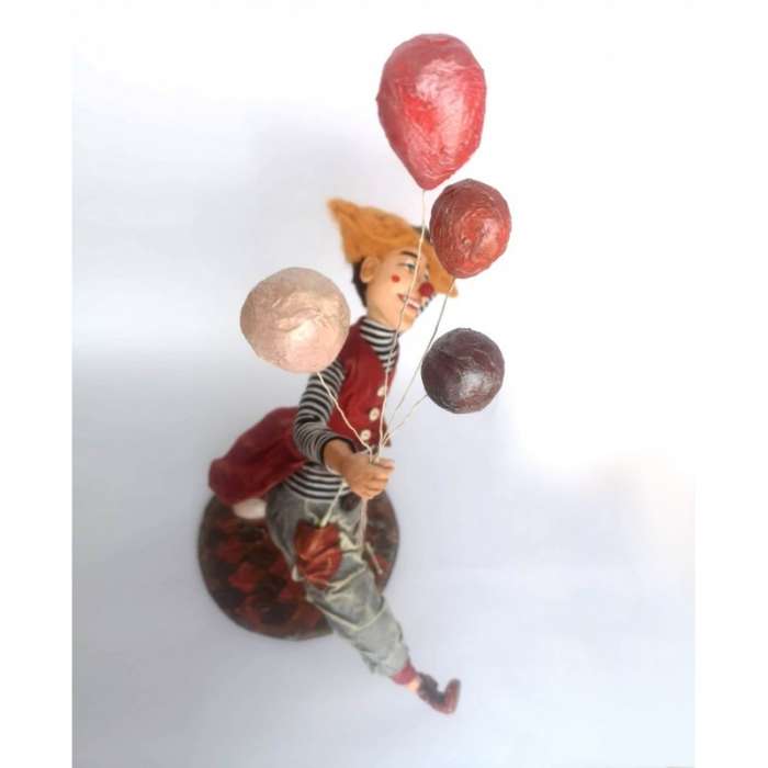 Interjerinė lėlė „Klounas su balionais“