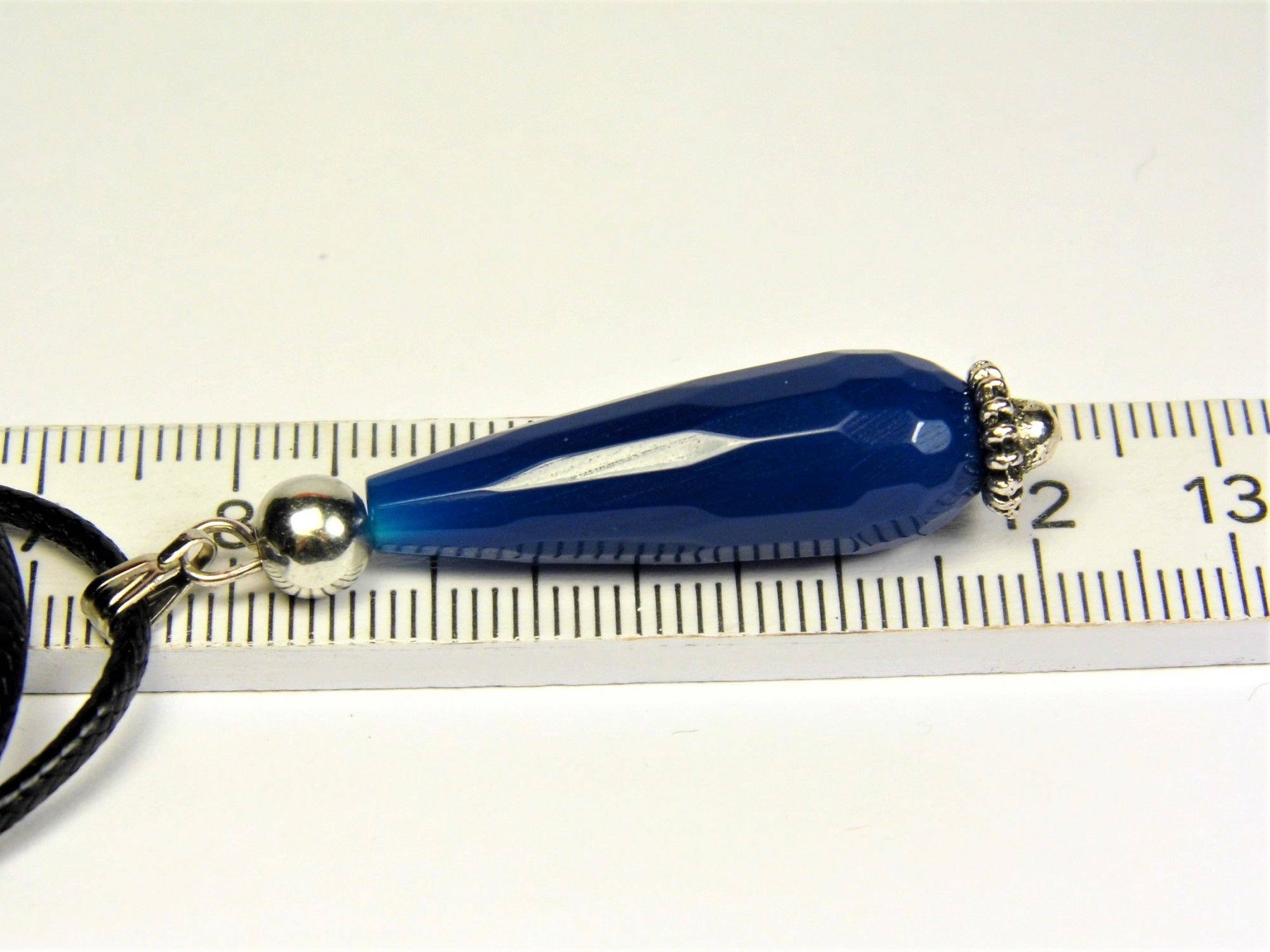Facetuoto mėlyno agato pakabukas AP256