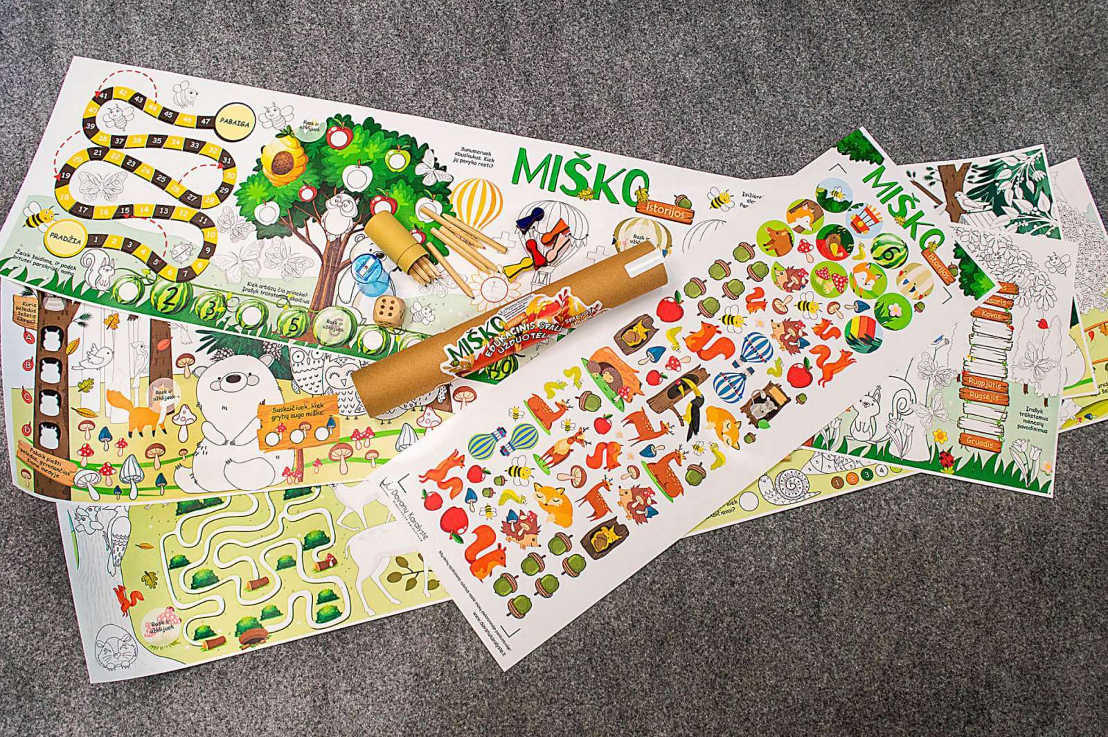 „Miško istorijos“ užduočių ir spalvinimo edukacinis rinkinys