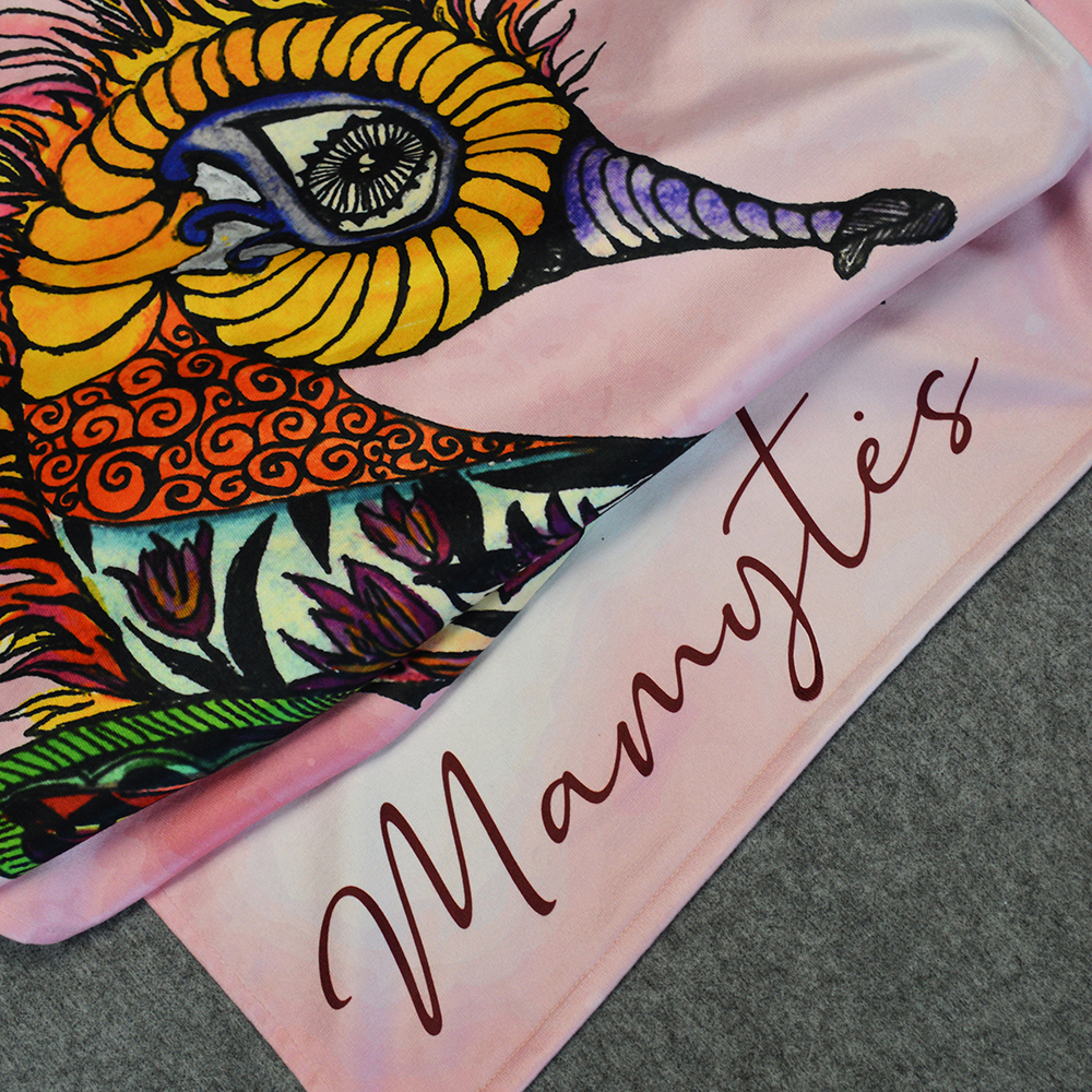Jūros arkliuku iliustruotas originalus rankšluostis MAMYTĖS (S, L, XL)