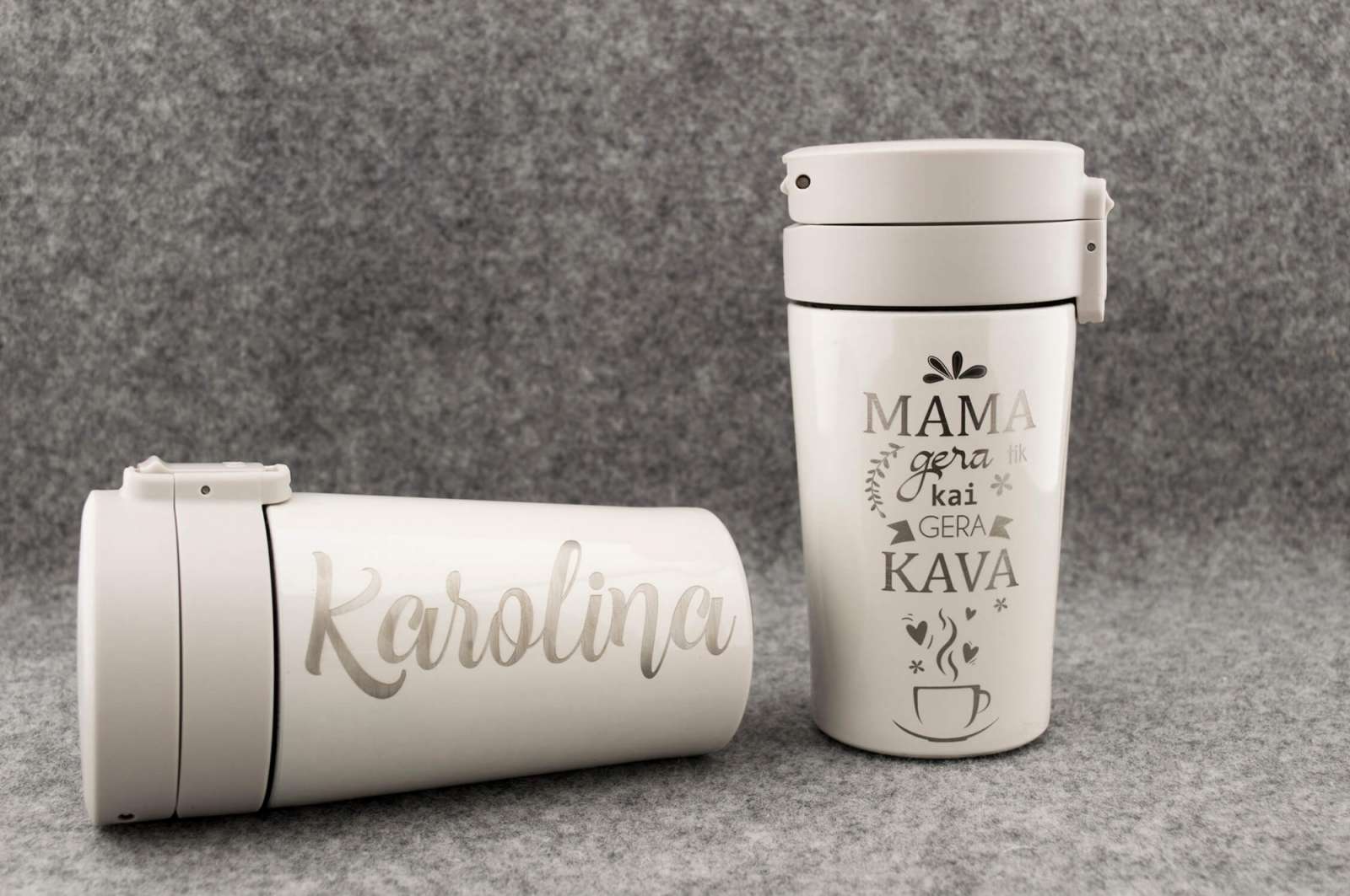 Vardinis termosinis puodelis „Gera mama"