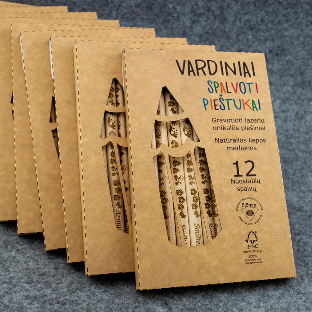 Vardiniai spalvoti pieštukai "Atostogos“