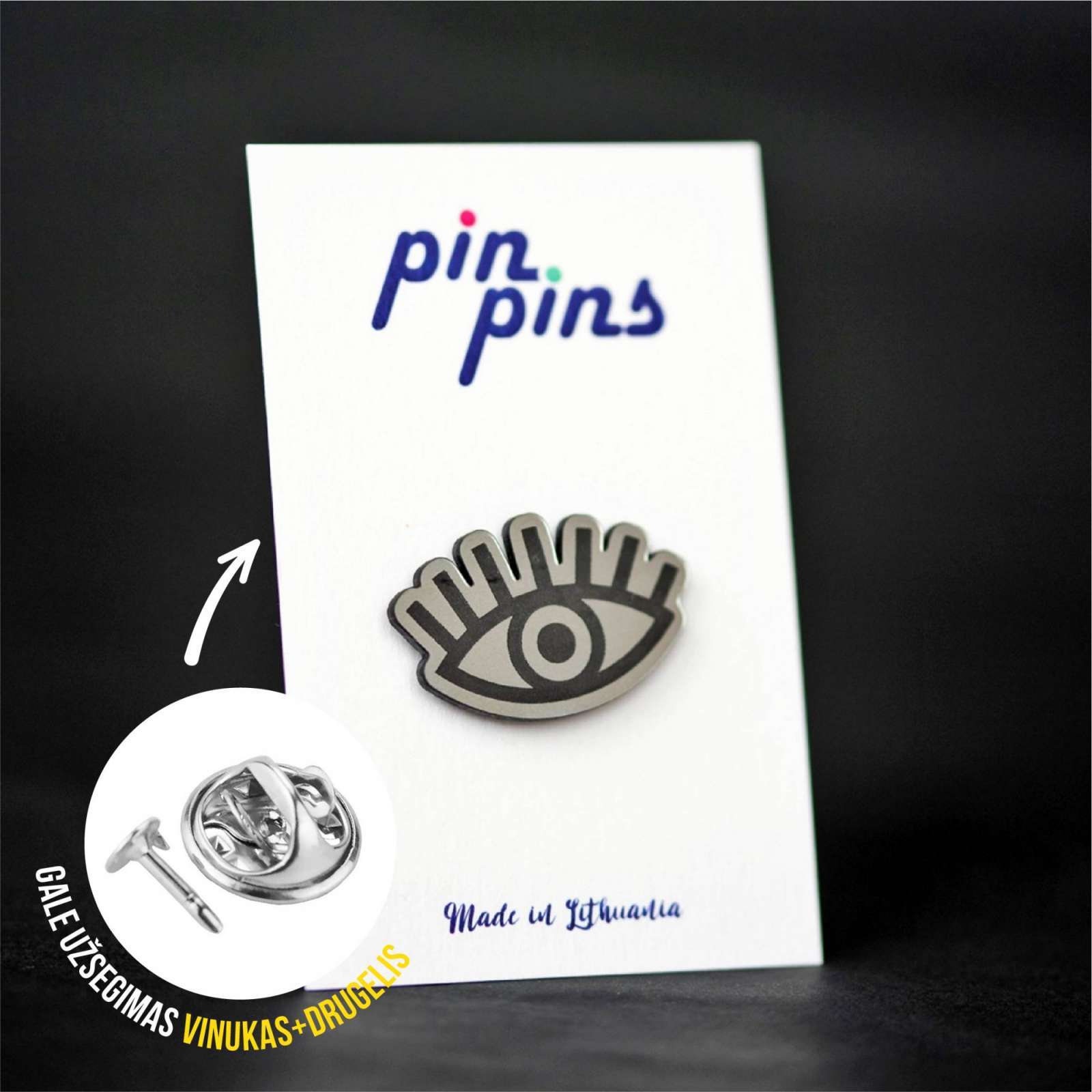 Akis Eye Pin ženkliukas sagė drabužio aksesuaras