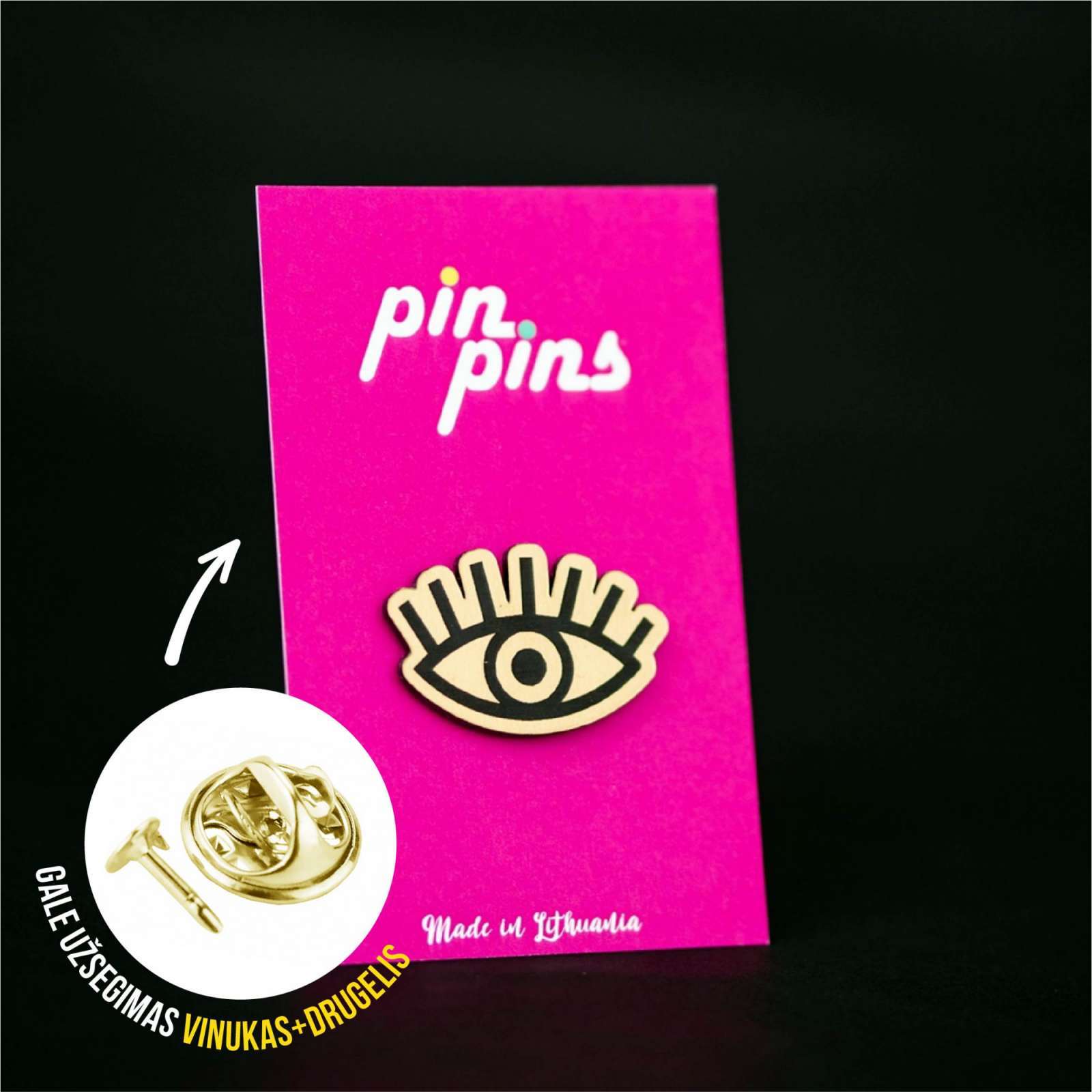 Akis Eye Pin ženkliukas sagė drabužio aksesuaras