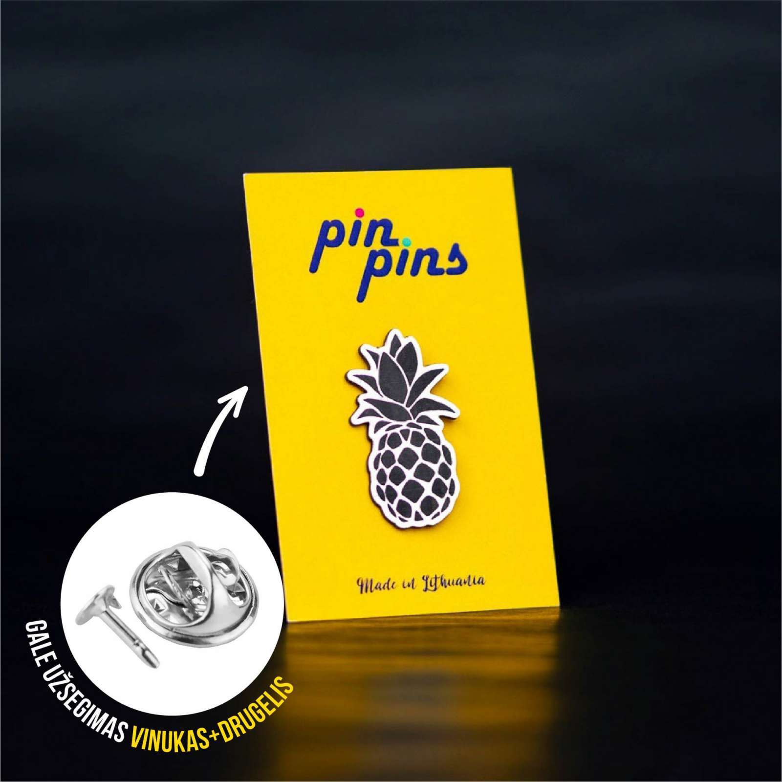 Ananasas Pineapple įsegamas Pin Ženkliukas sagė