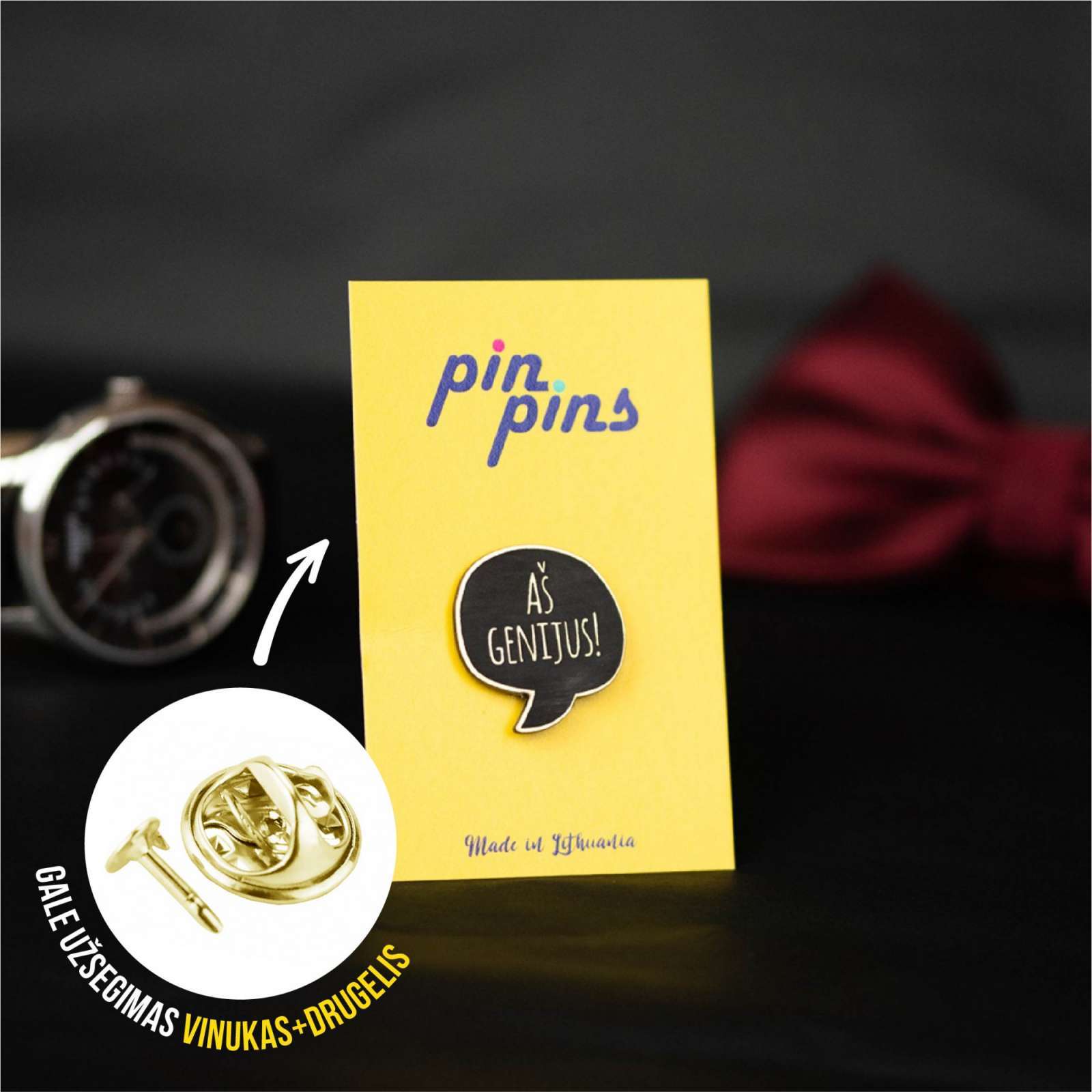 Aš Genijus Įsegamas Pin ženkliukas sagė