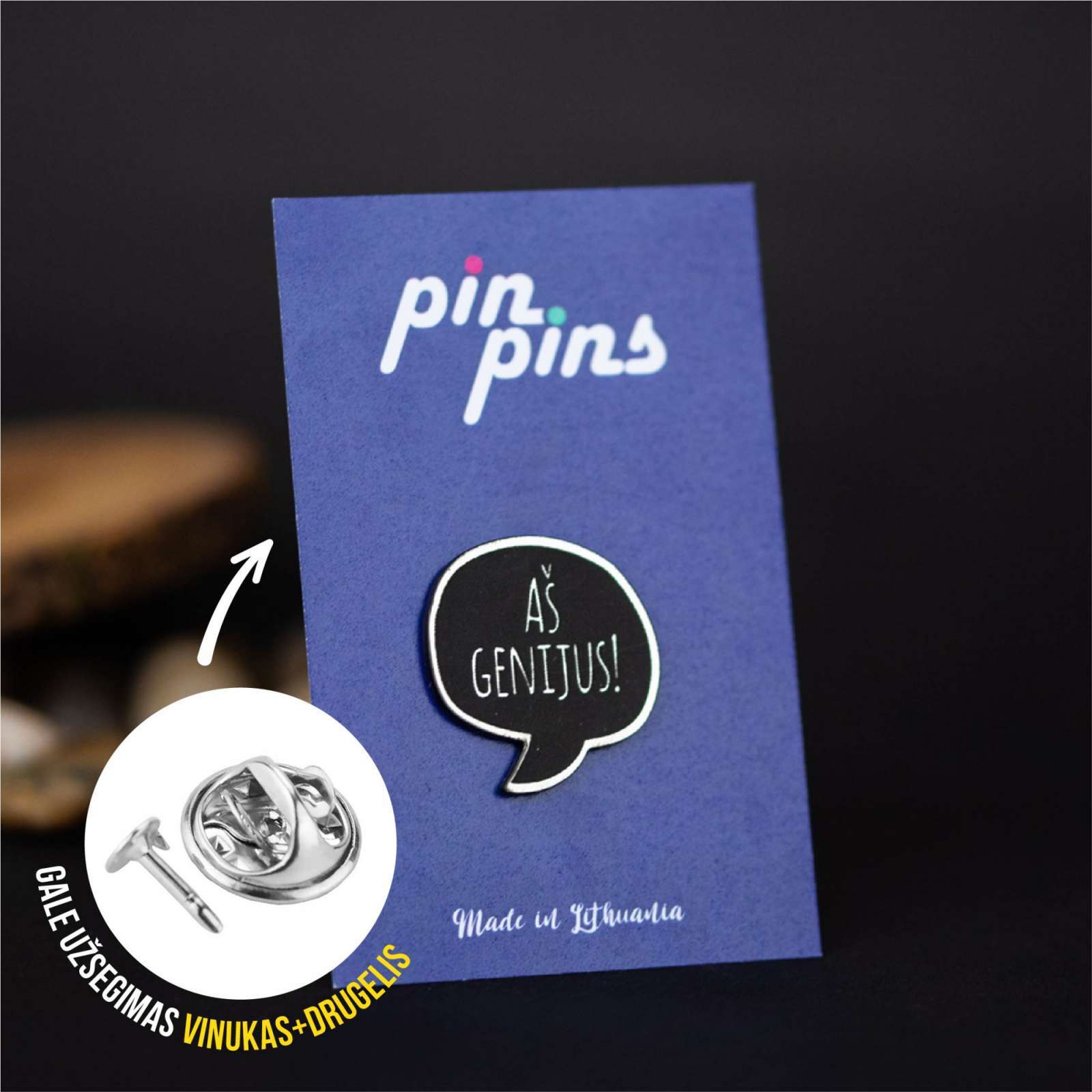 Aš Genijus Įsegamas Pin ženkliukas sagė