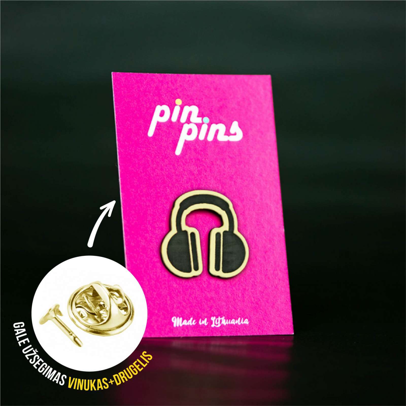 Ausinukai Muzika įsegamas Pin ženkliukas sagė