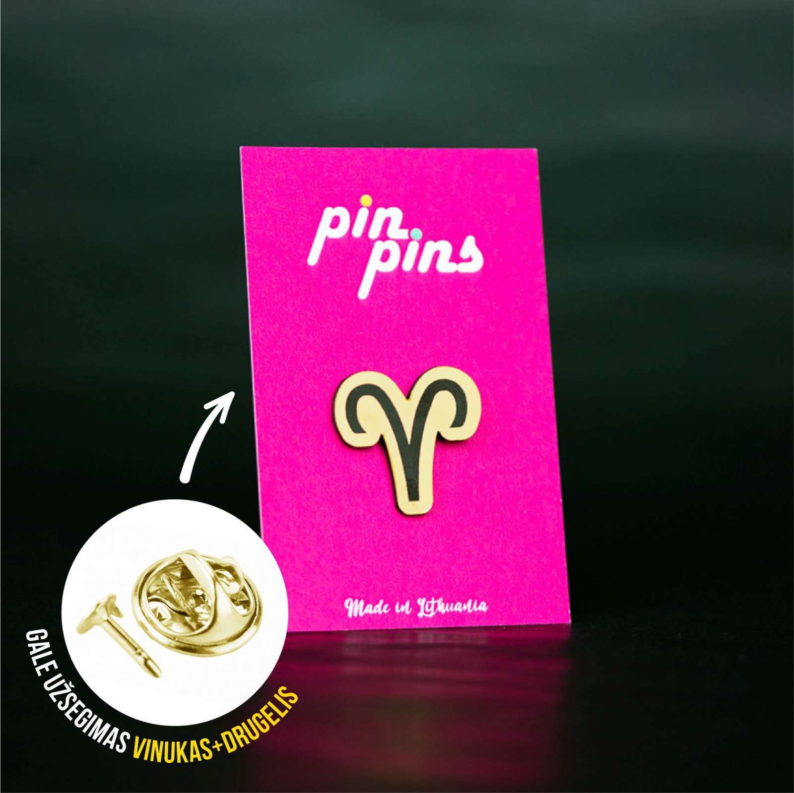 Avinas zodiakas įsegamas Pin ženkliukas sagė