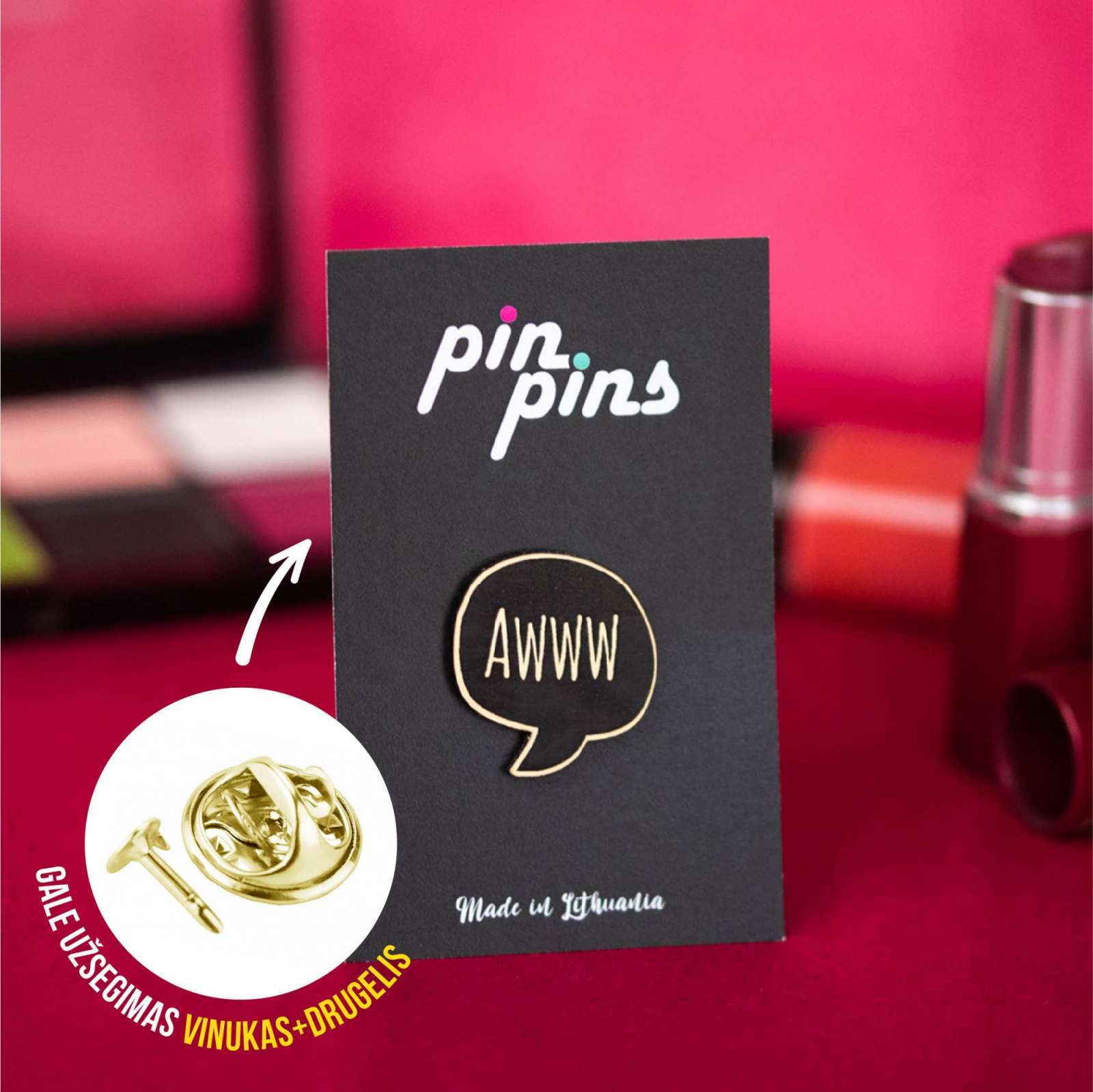 Awww įsegamas Pin Ženkliukas sagė