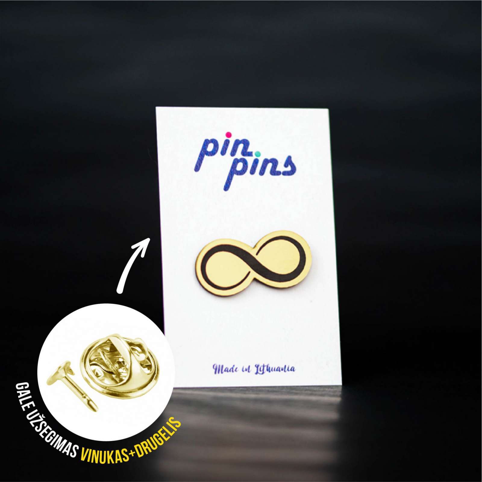 Begalybė Infinity įsegamas Pin ženkliukas sagė