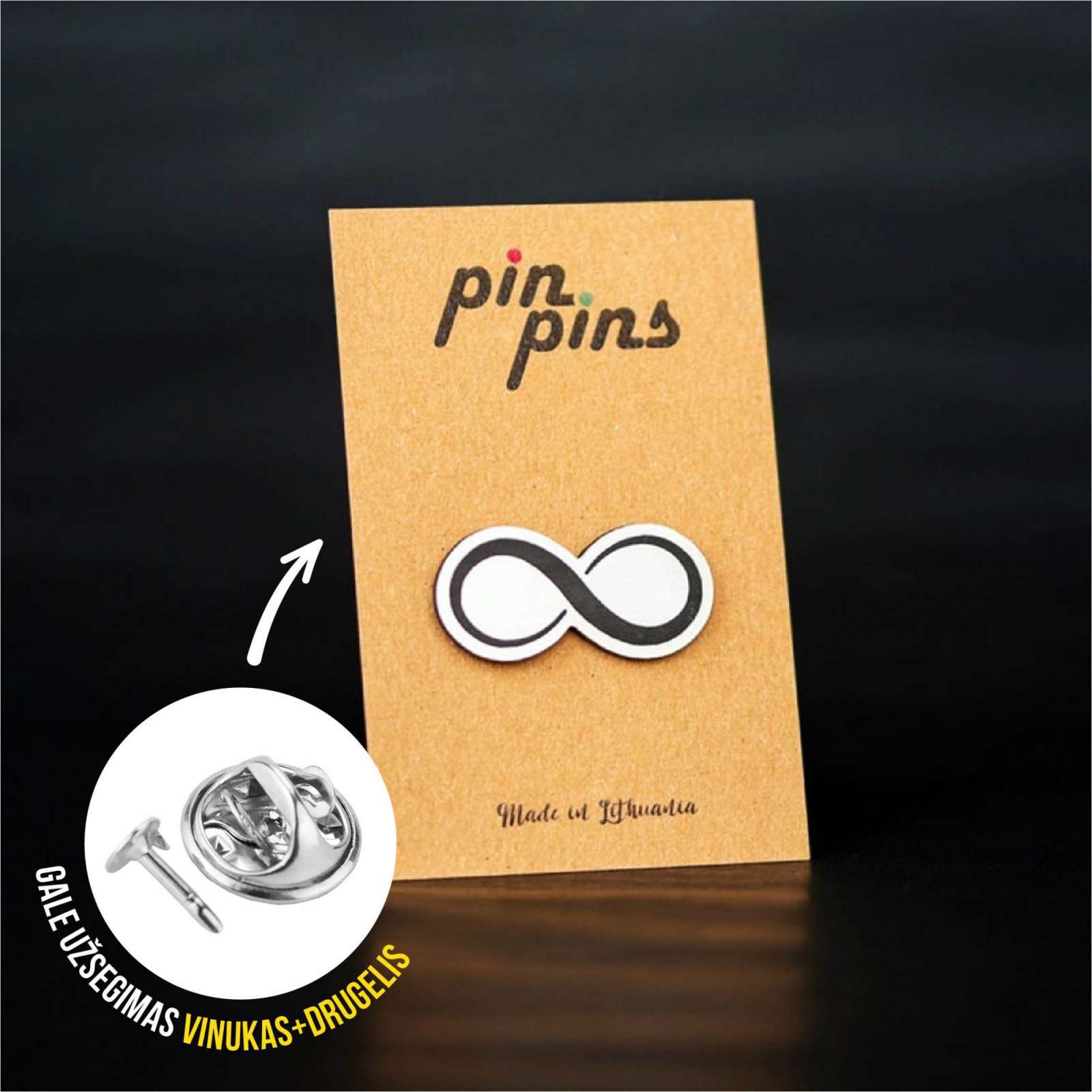 Begalybė Infinity įsegamas Pin ženkliukas sagė