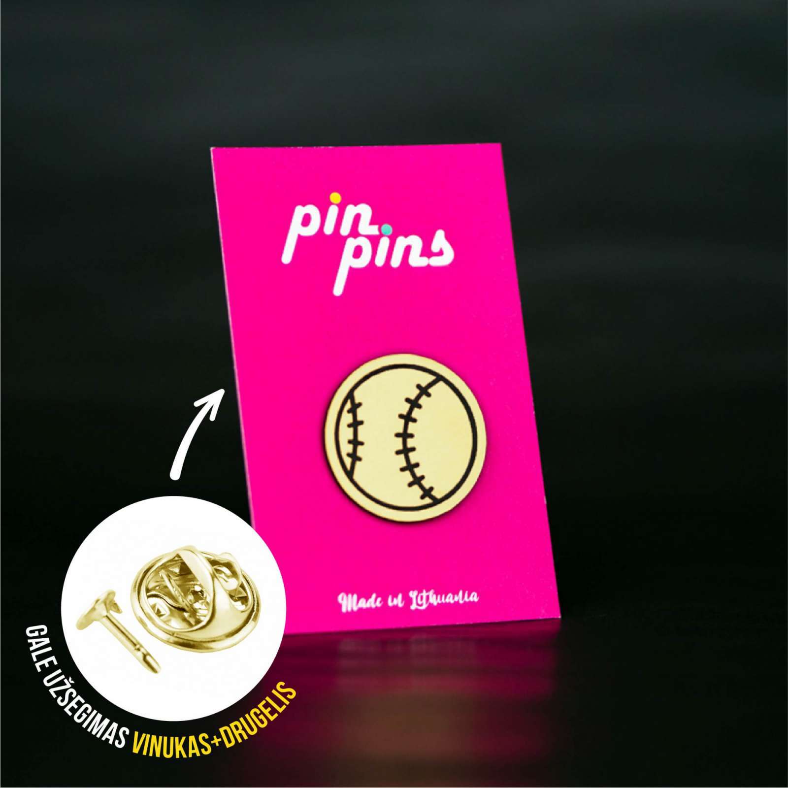 Beisbolo kamuolys Baseball įsegamas Pin ženkliukas