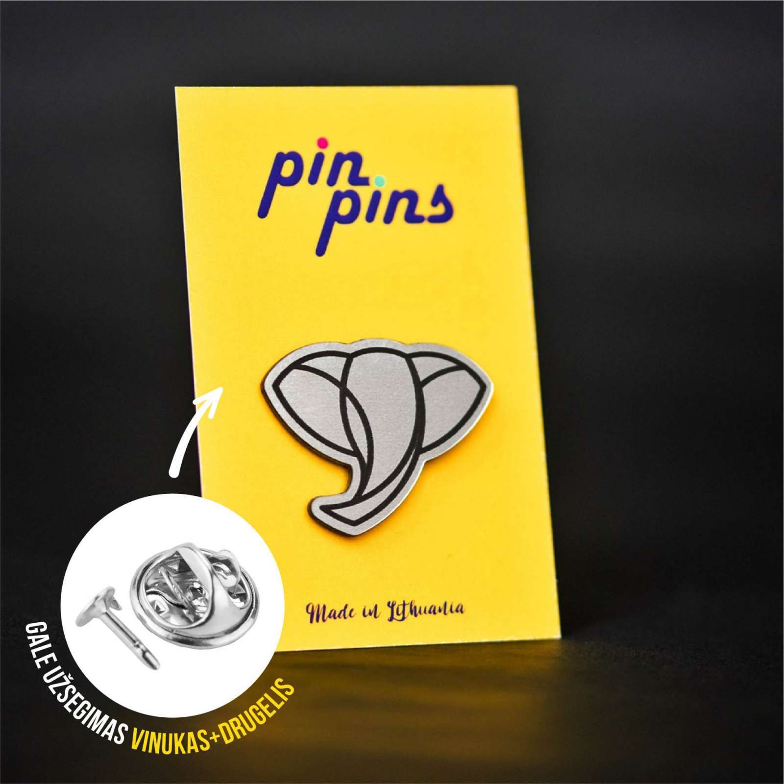 Dramblys Elephant Geometric Line įsegamas Pin ženkliukas sagė drabužio aksesuaras