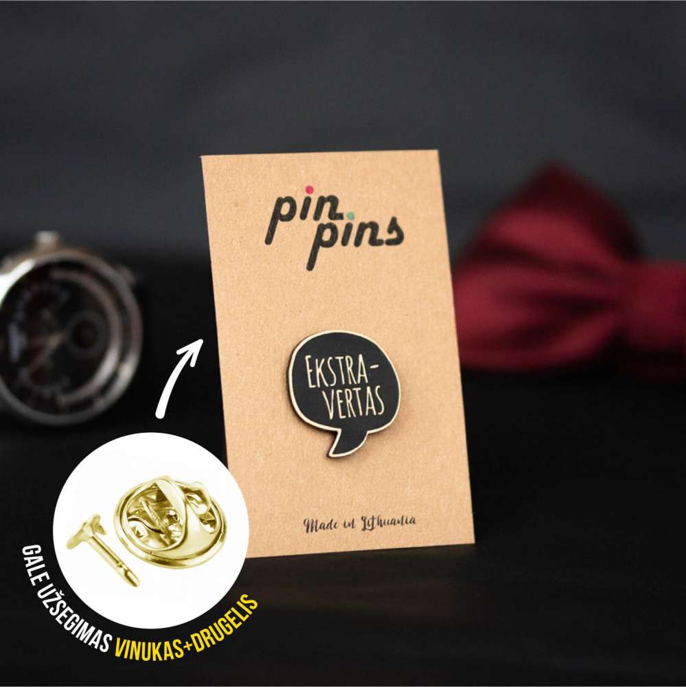 Ekstravertas įsegamas Pin ženkliukas sagė
