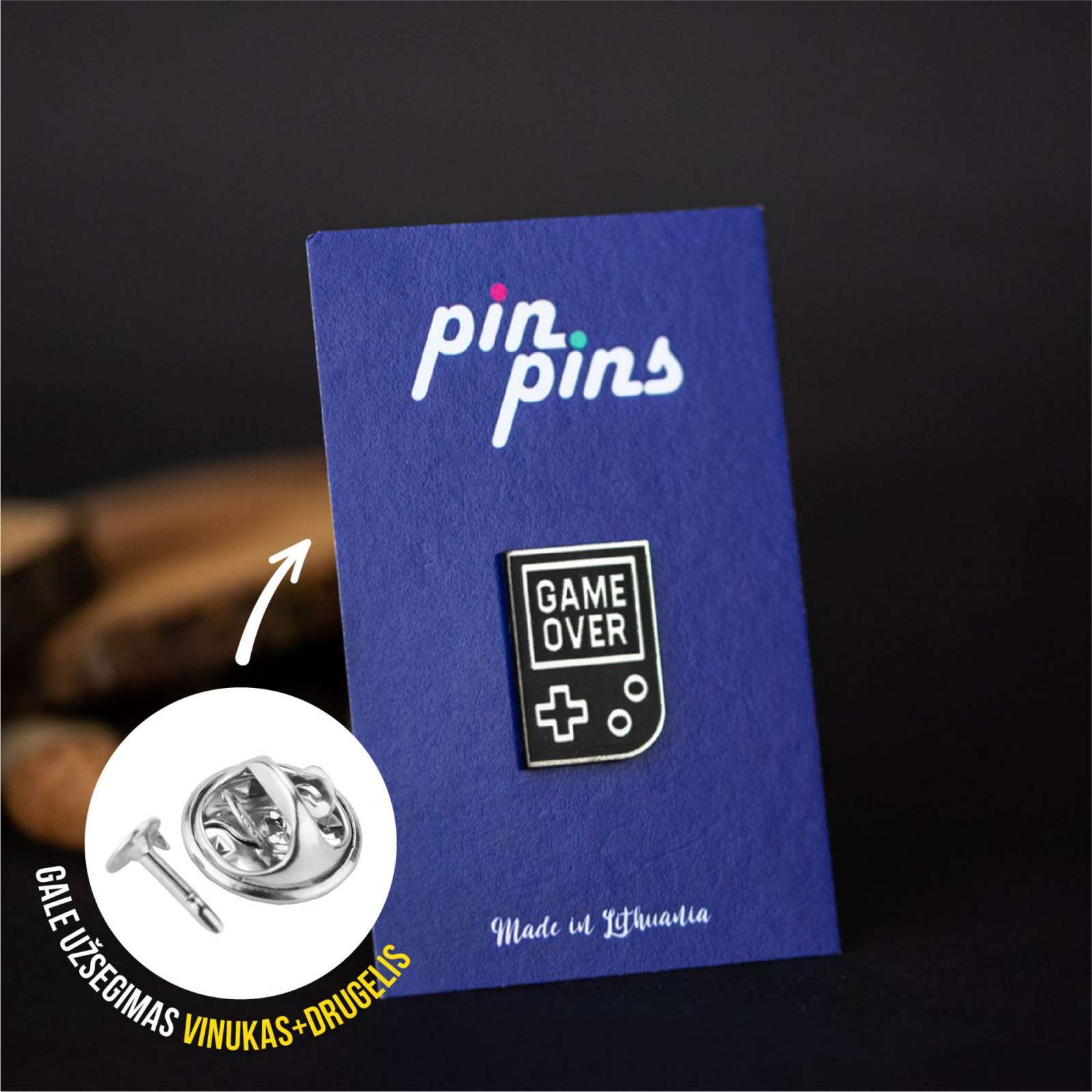Game Over įsegamas Pin ženkliukas sagė