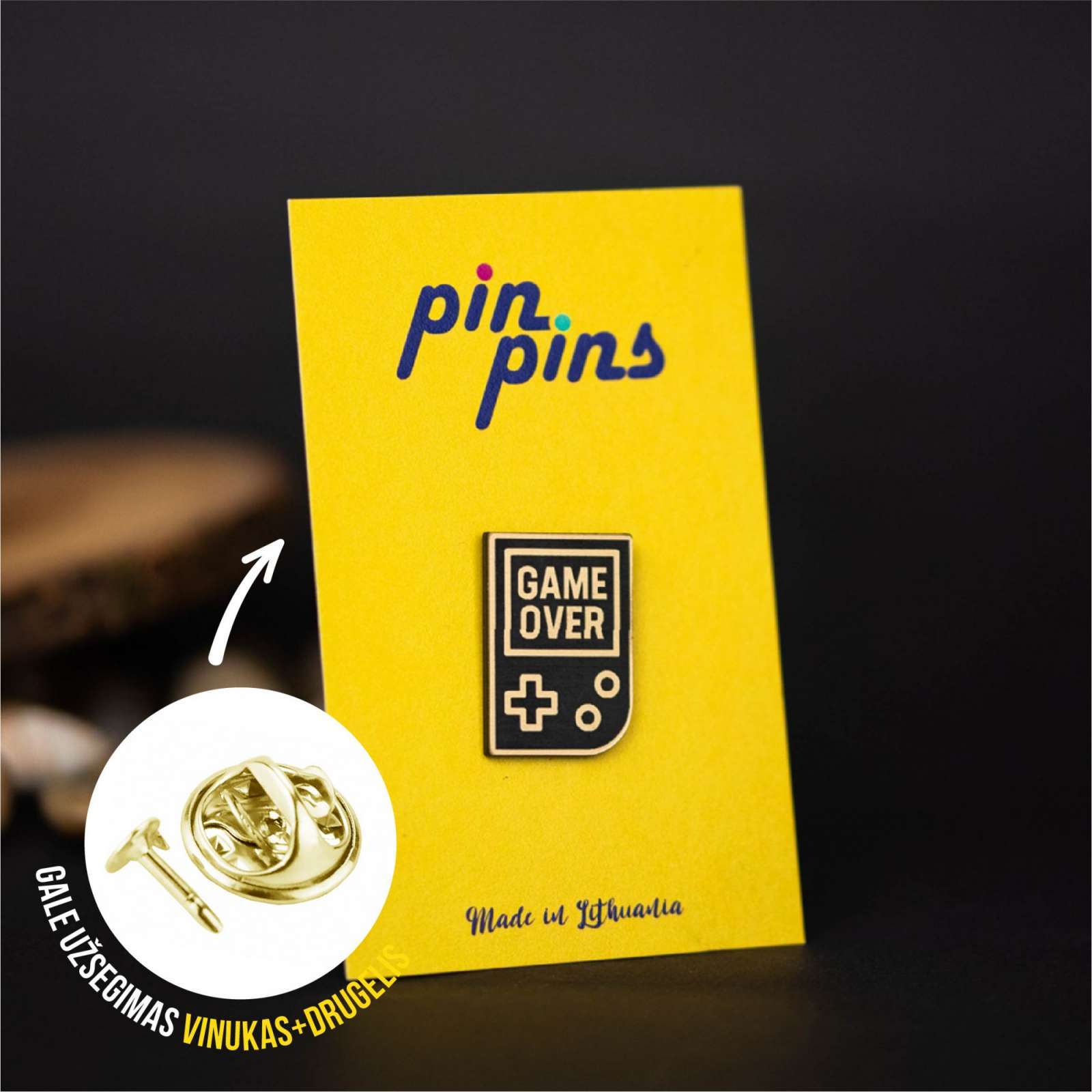 Game Over įsegamas Pin ženkliukas sagė