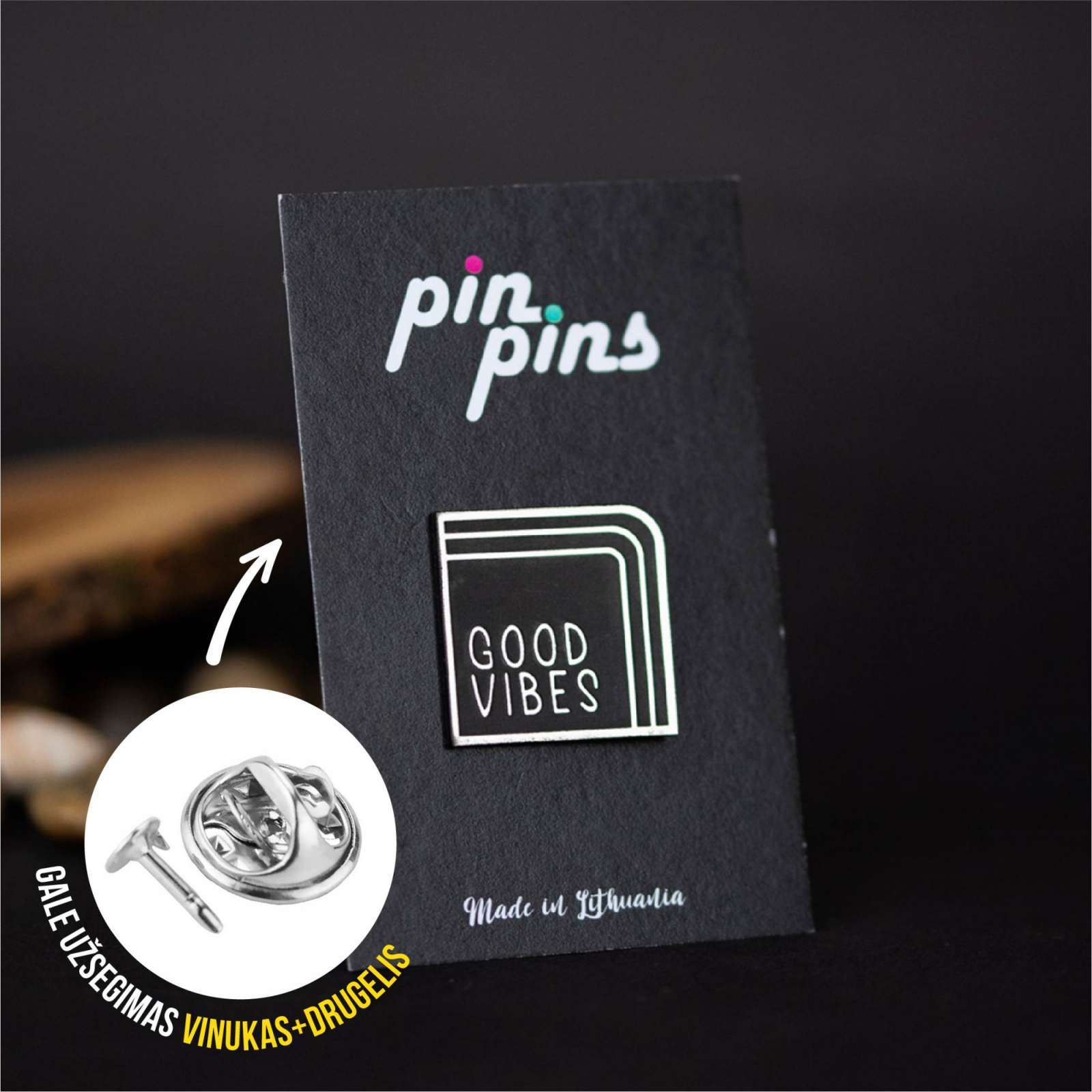 Good Vibes įsegamas Pin ženkliukas sagė drabužio a
