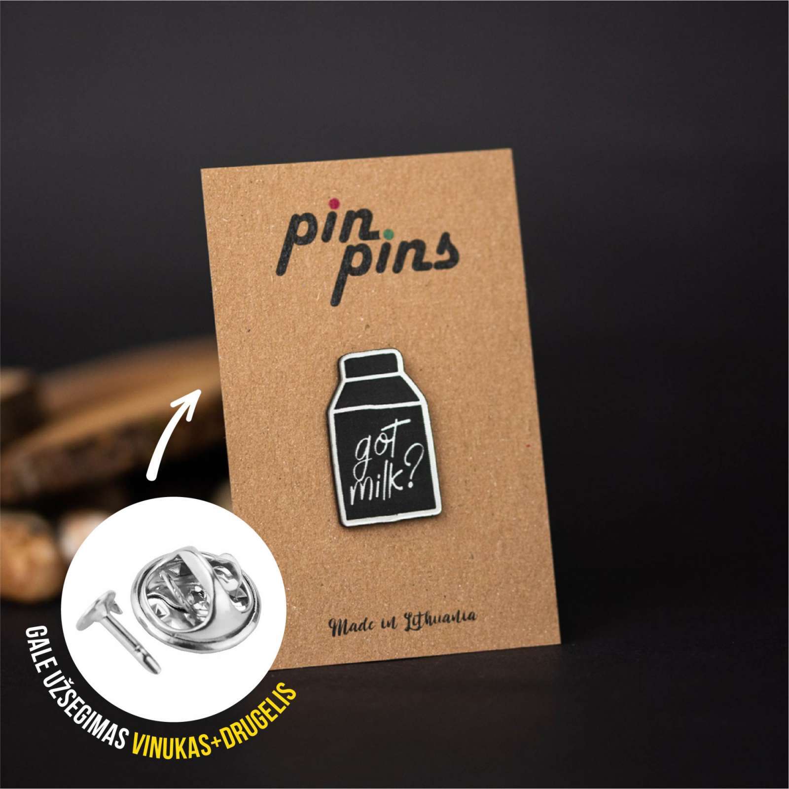 Got Milk? Įsegamas Pin ženkliukas sagė