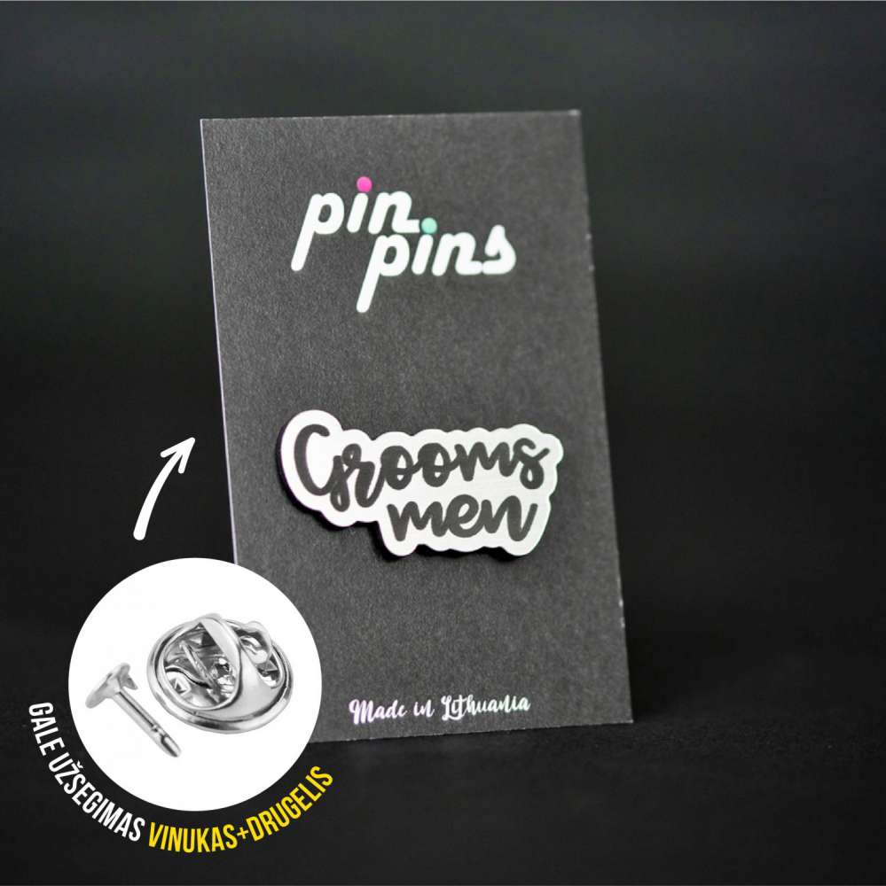 Grooms Men Pabrolys įsegamas Pin Ženkliukas