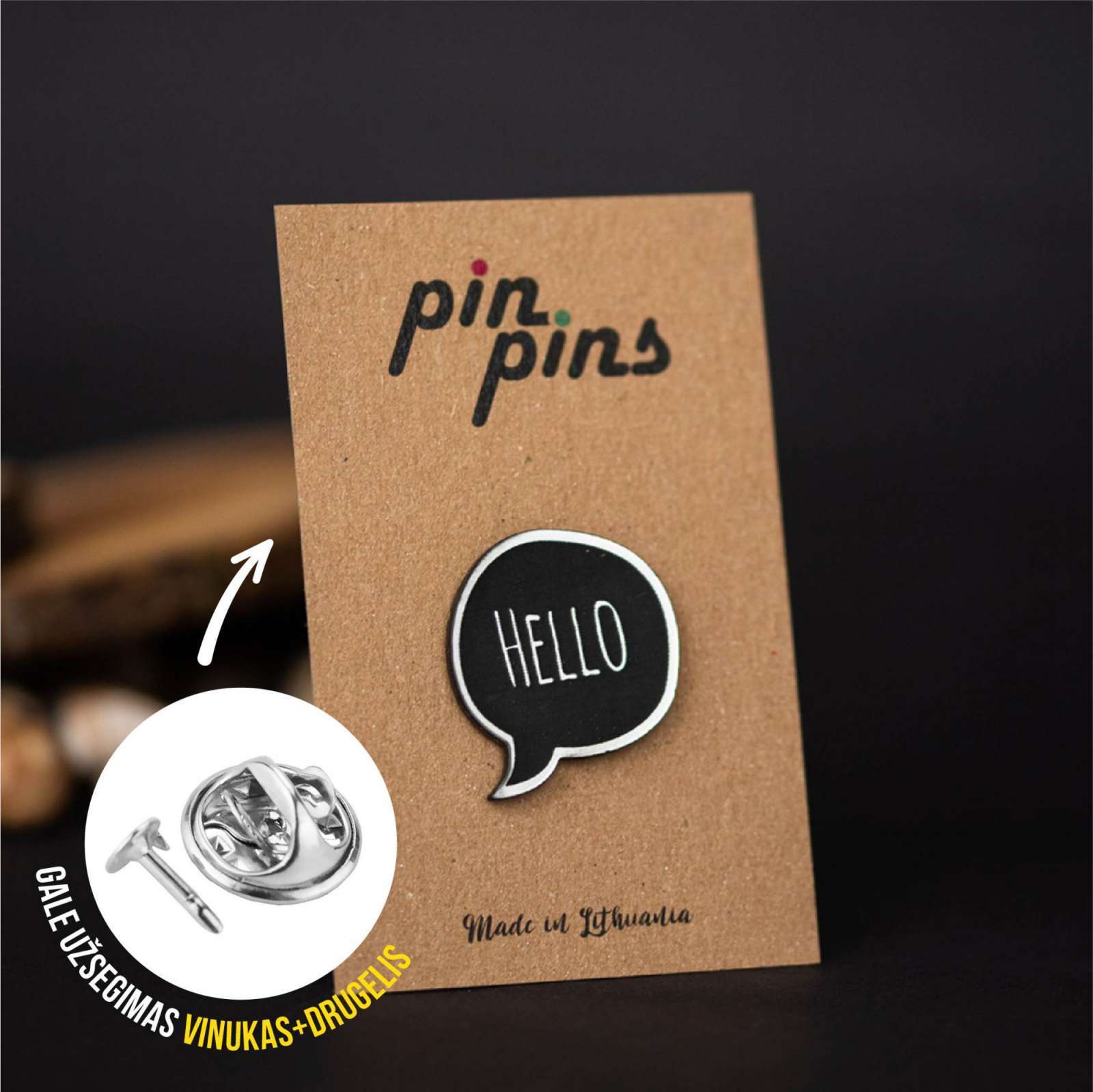 Hello Labas įsegamas Pin ženkliukas sagė drabužio aksesuaras