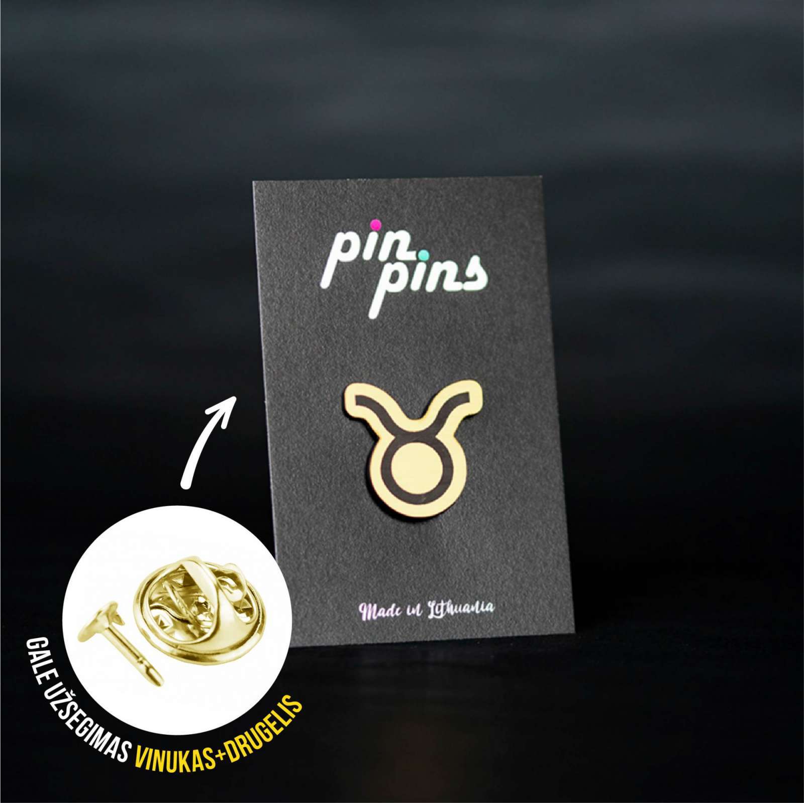Jautis zodiakas įsegamas Pin ženkliukas sagė