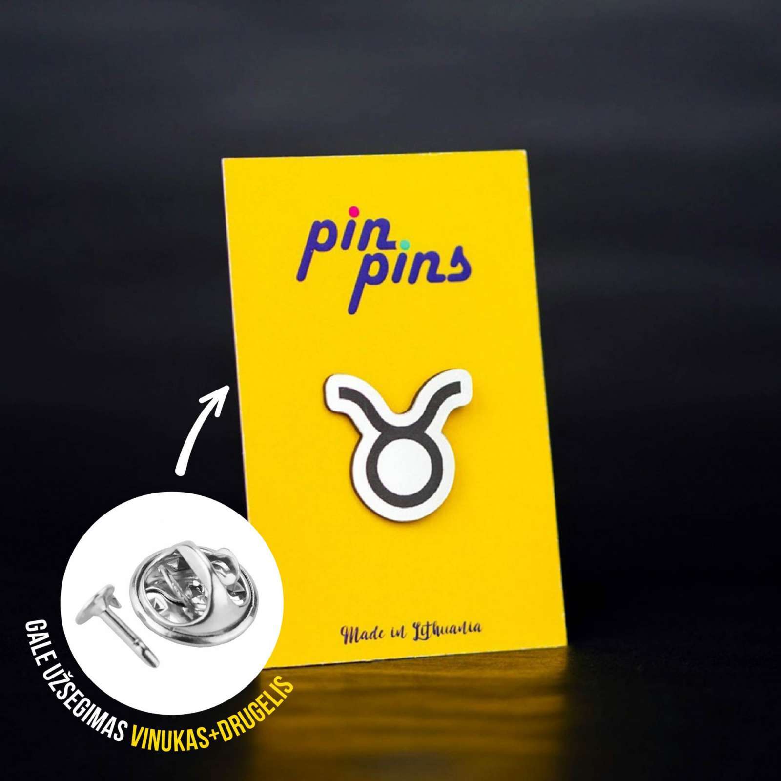 Jautis zodiakas įsegamas Pin ženkliukas sagė