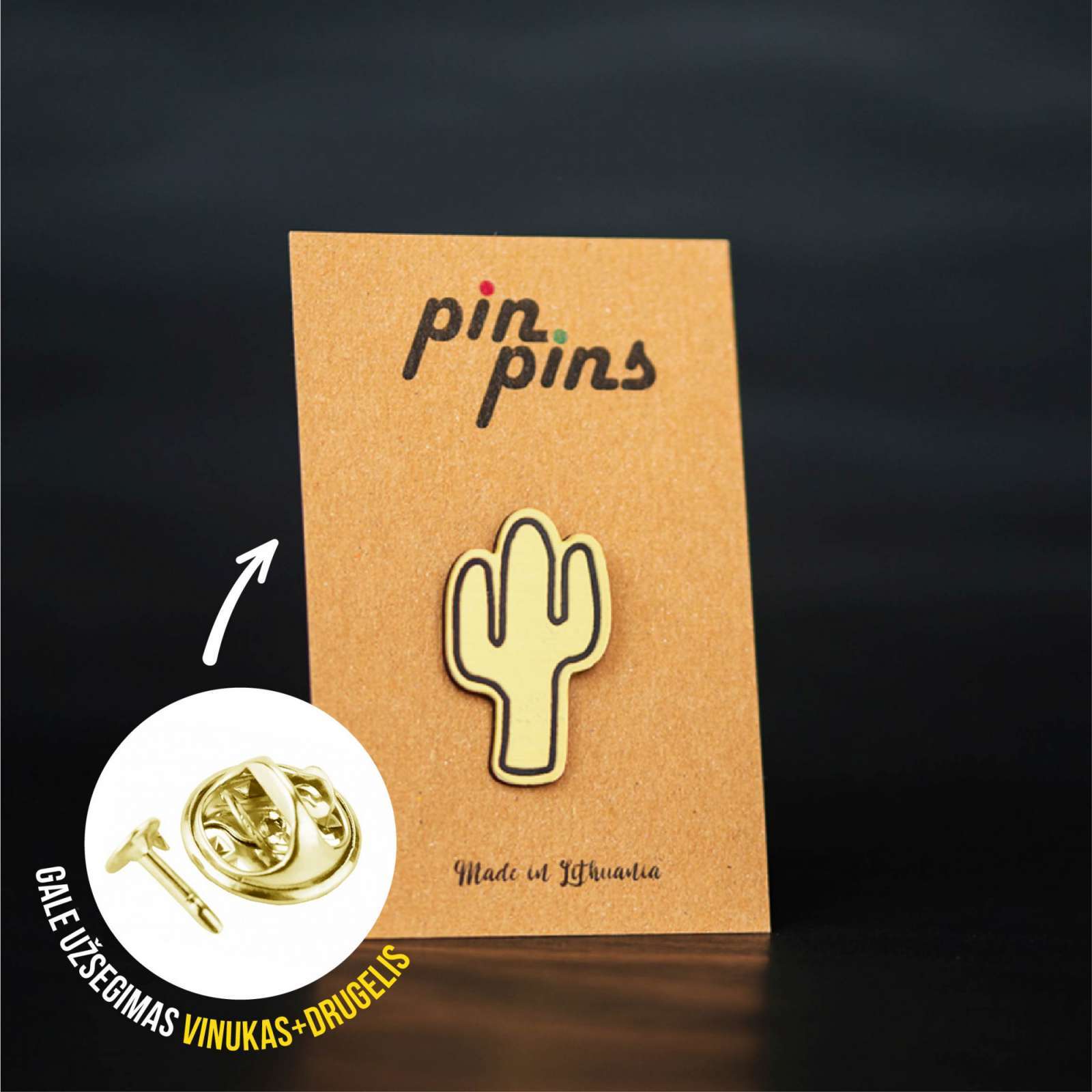 Kaktusas Cactus įsegamas Pin ženkliukas sagė