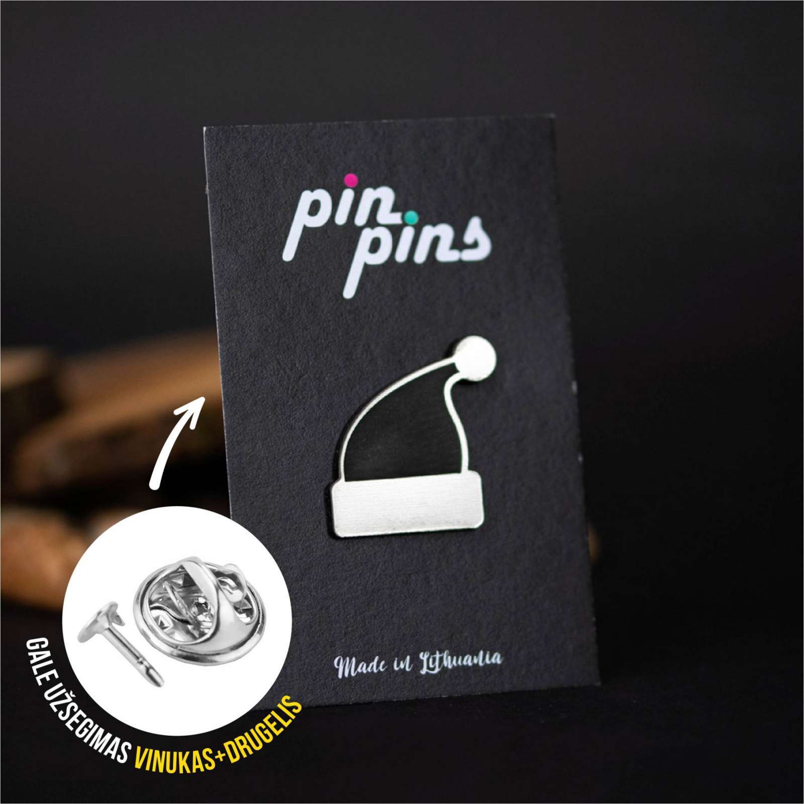 Kalėdinė kepurė įsegamas Pin ženkliukas sagė