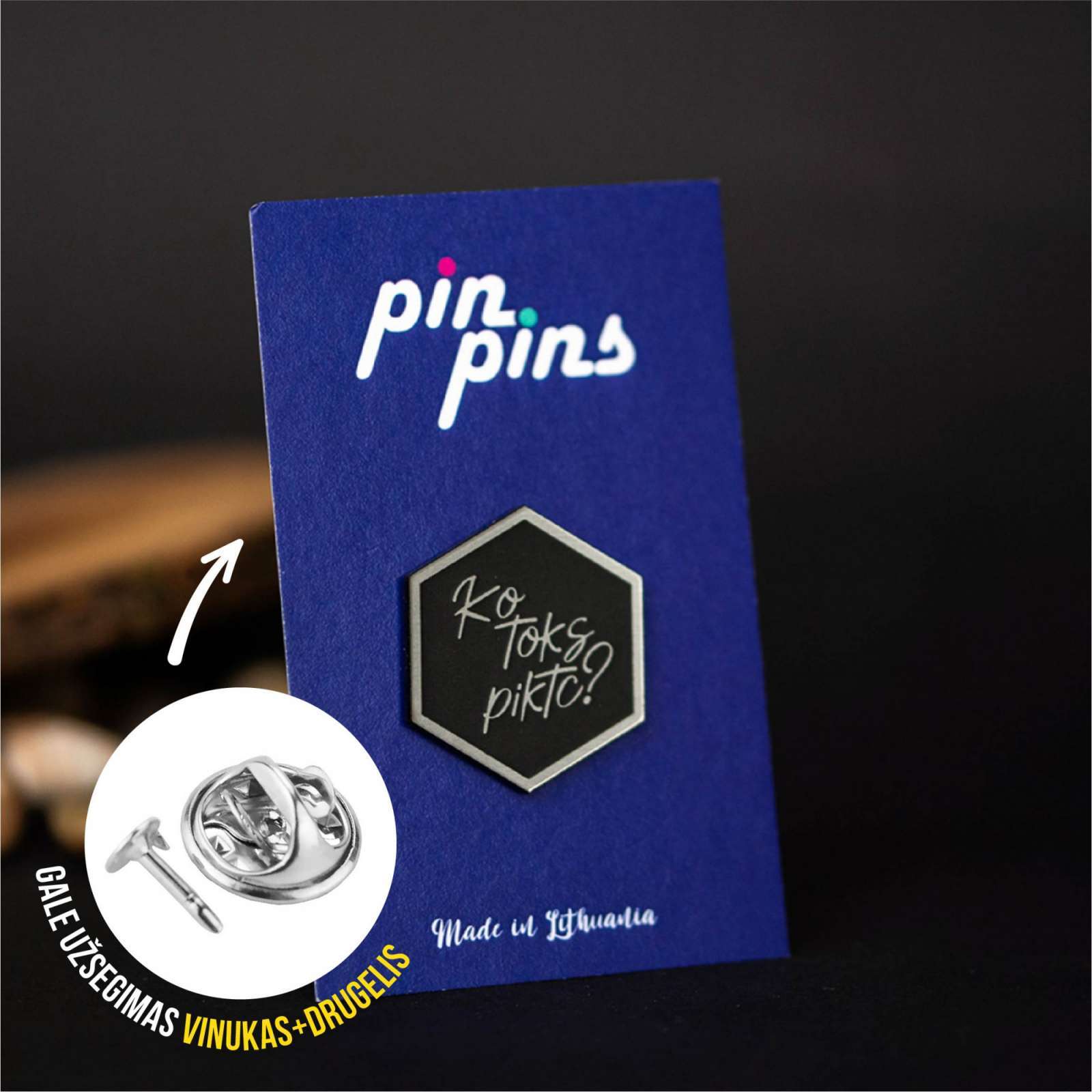 Ko toks Piktc? Įsegamas Pin ženkliukas sagė