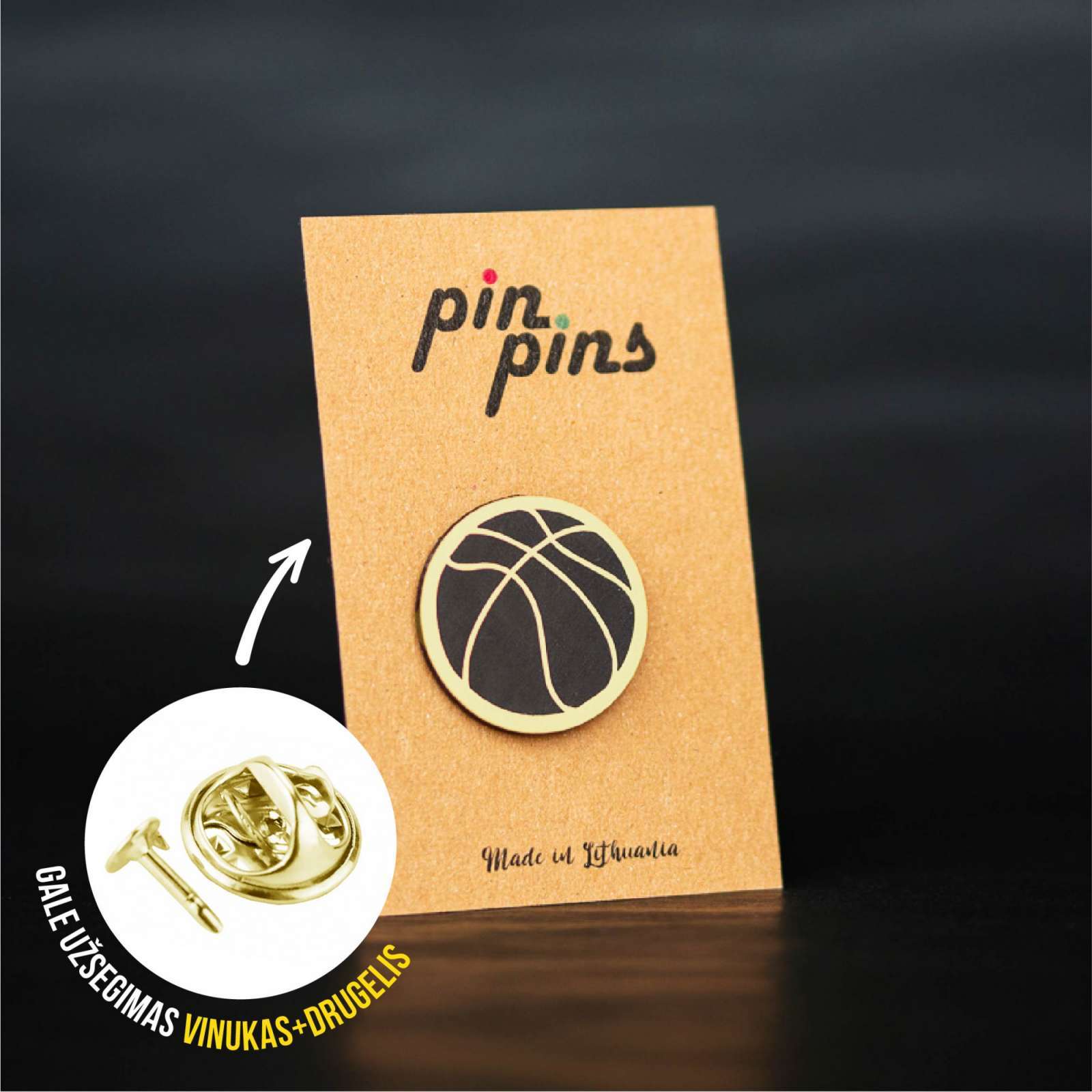 Krepšinis kamuolys Basketball Pin ženkliukas