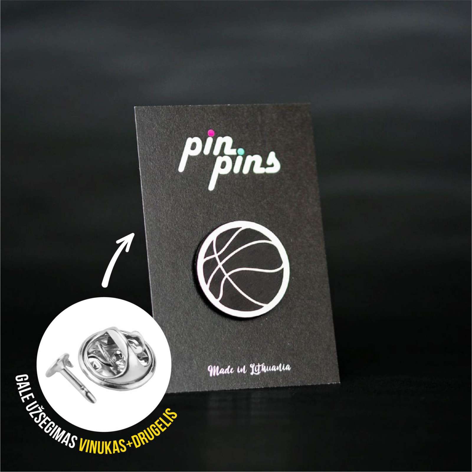 Krepšinis kamuolys Basketball Pin ženkliukas