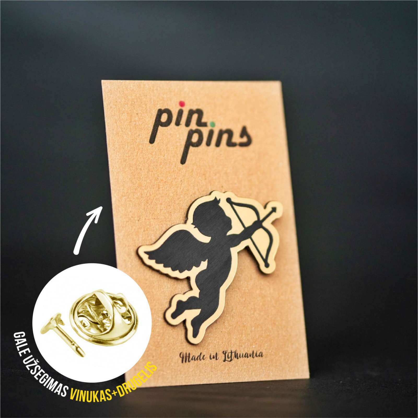 Kupidonas įsegamas Pin Ženkliukas sagė