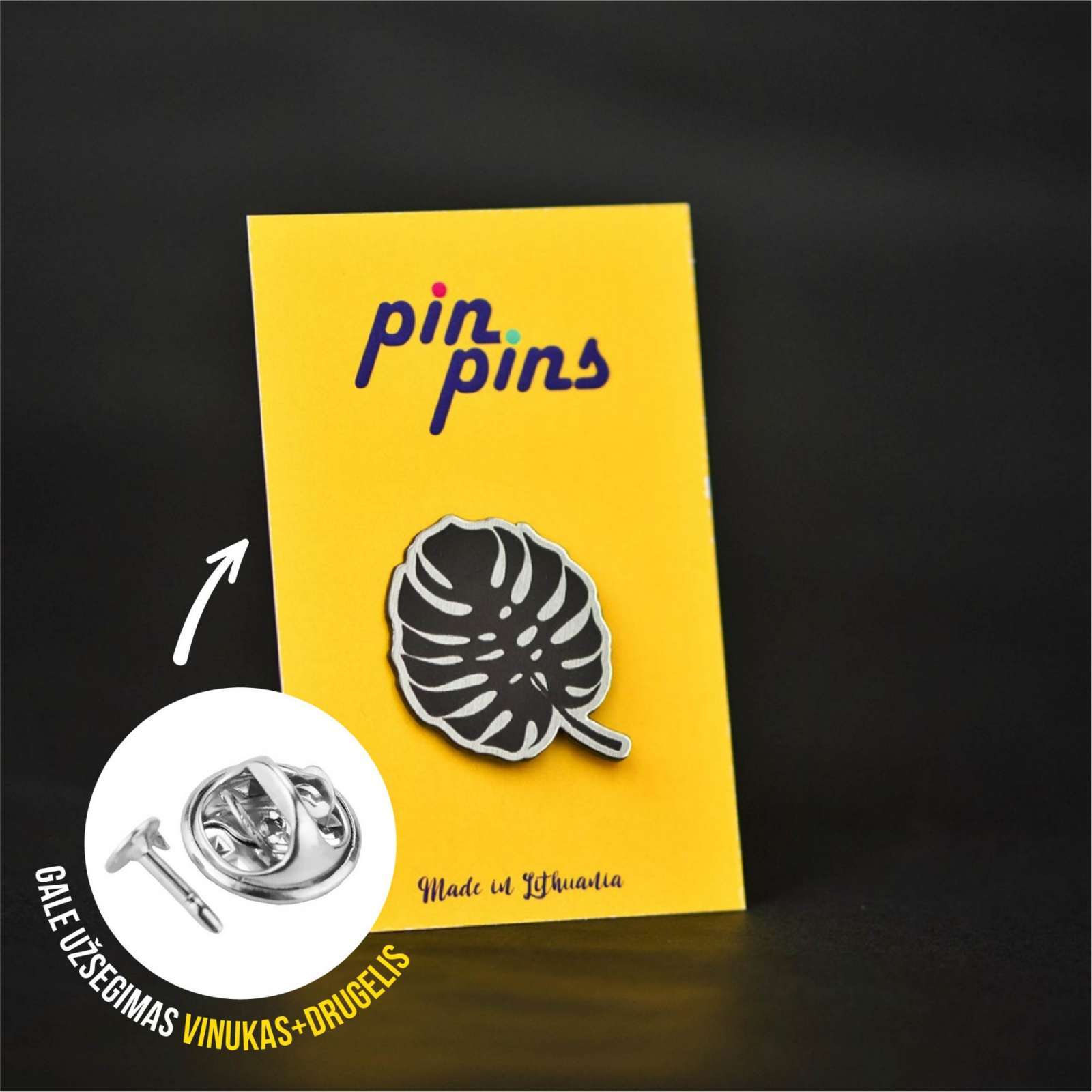 Leaf Monstera Lapas įsegamas Pin ženkliukas sagė