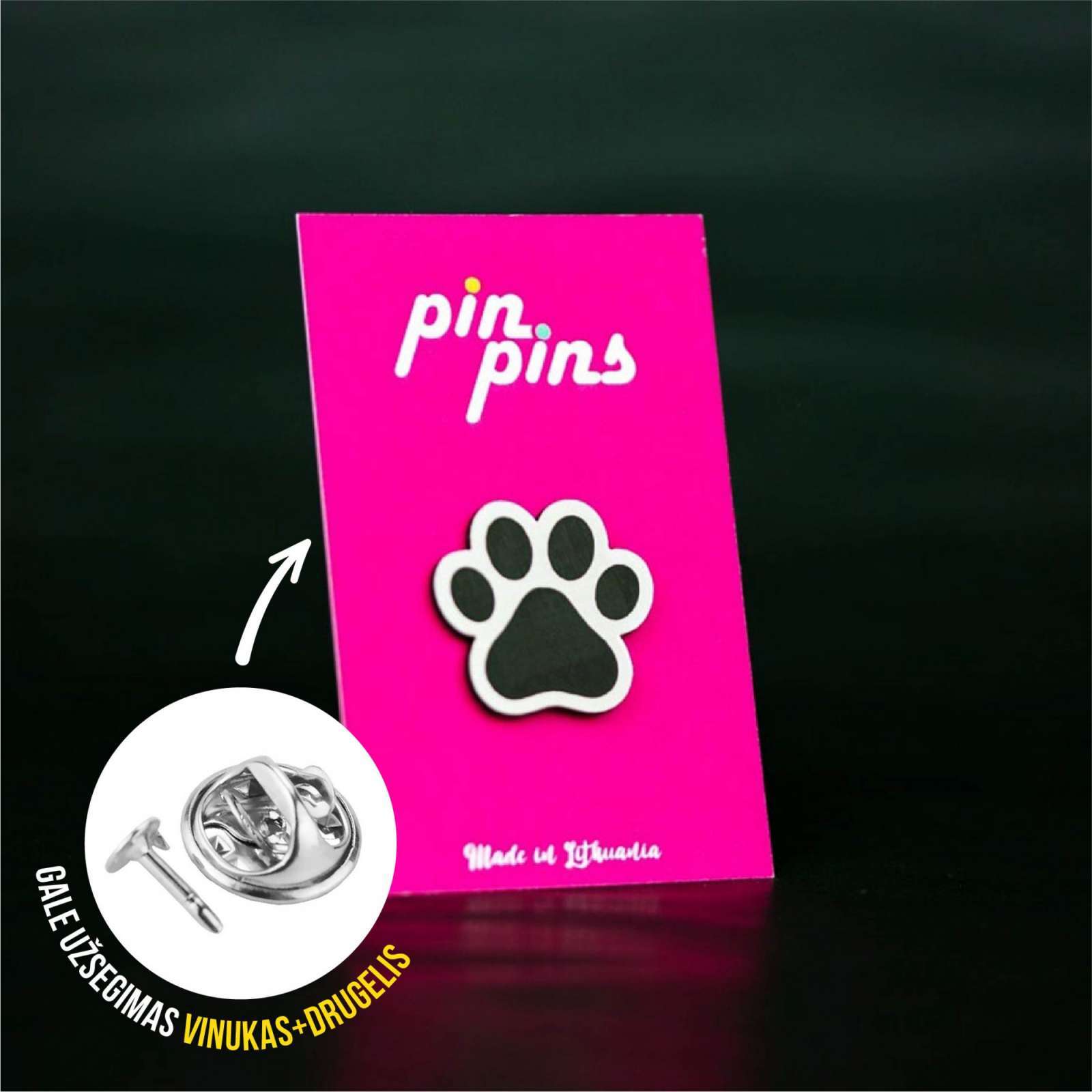 Letena įsegamas Pin ženkliukas sagė