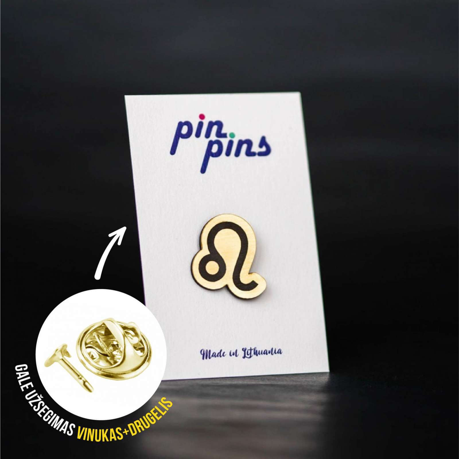 Liūtas zodiakas įsegamas Pin ženkliukas sagė drabu