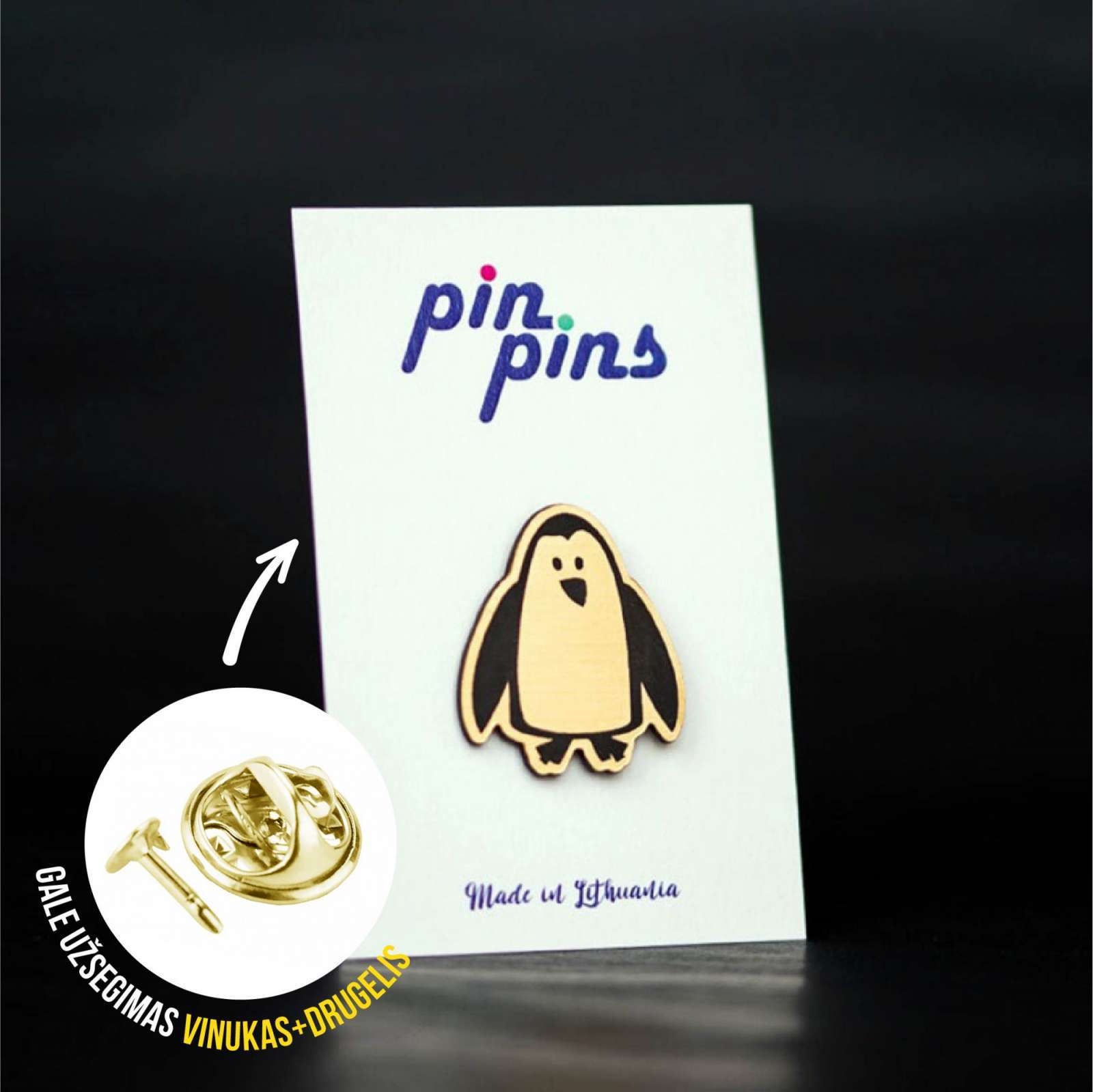 Pingvinas Pinguin Įsegamas Pin ženkliukas sagė