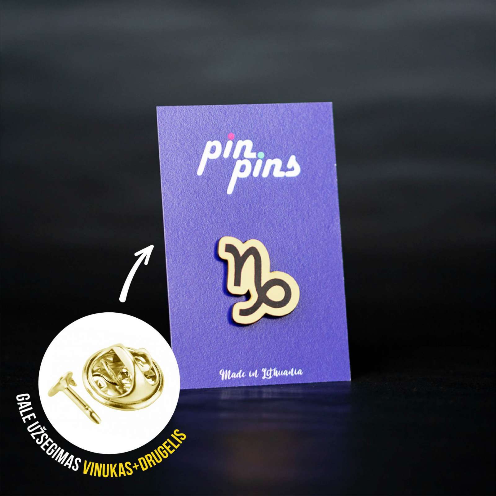 Ožiaragis zodiakas Pin ženkliukas sagė