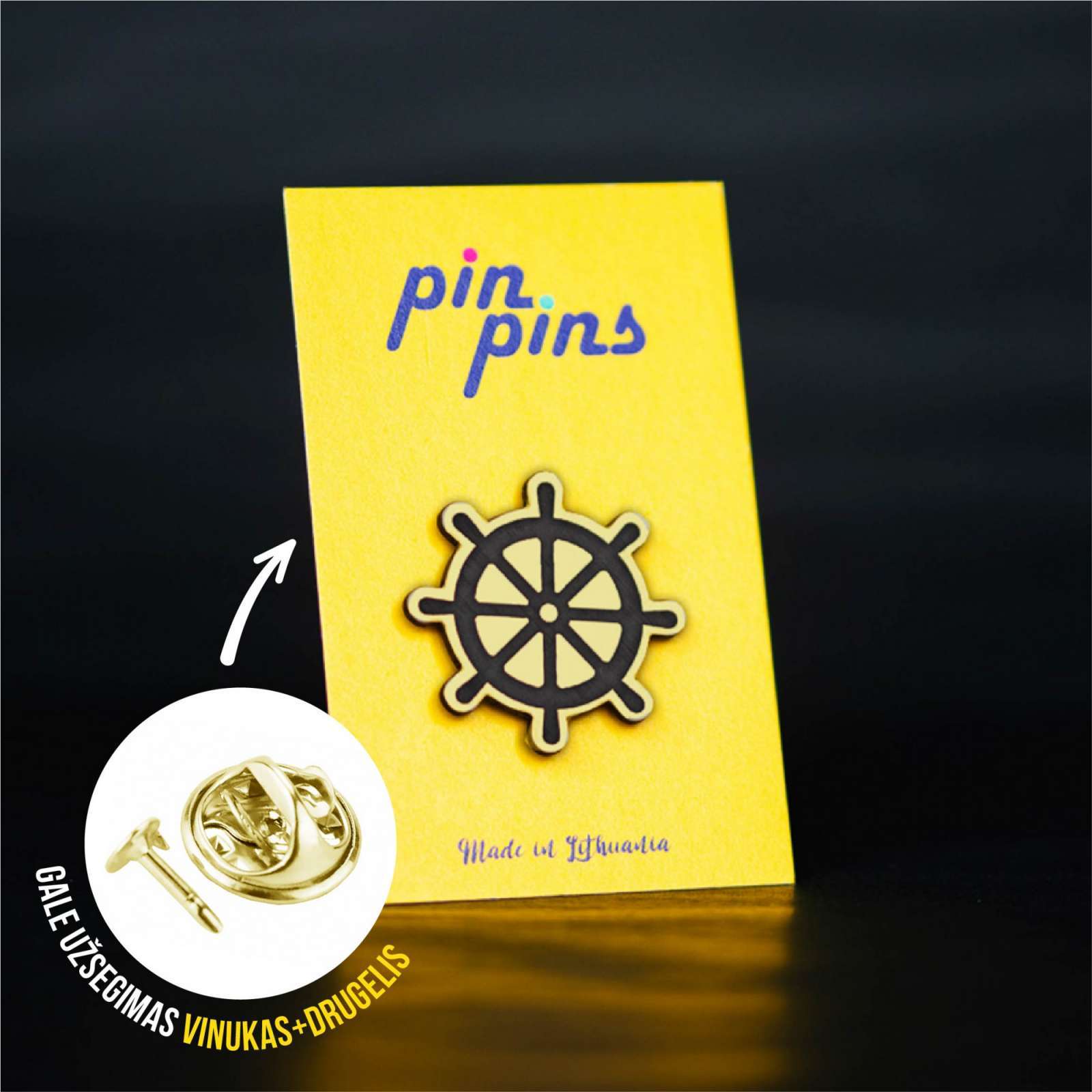 Šturvalas - Laivo vairas Pin ženkliukas