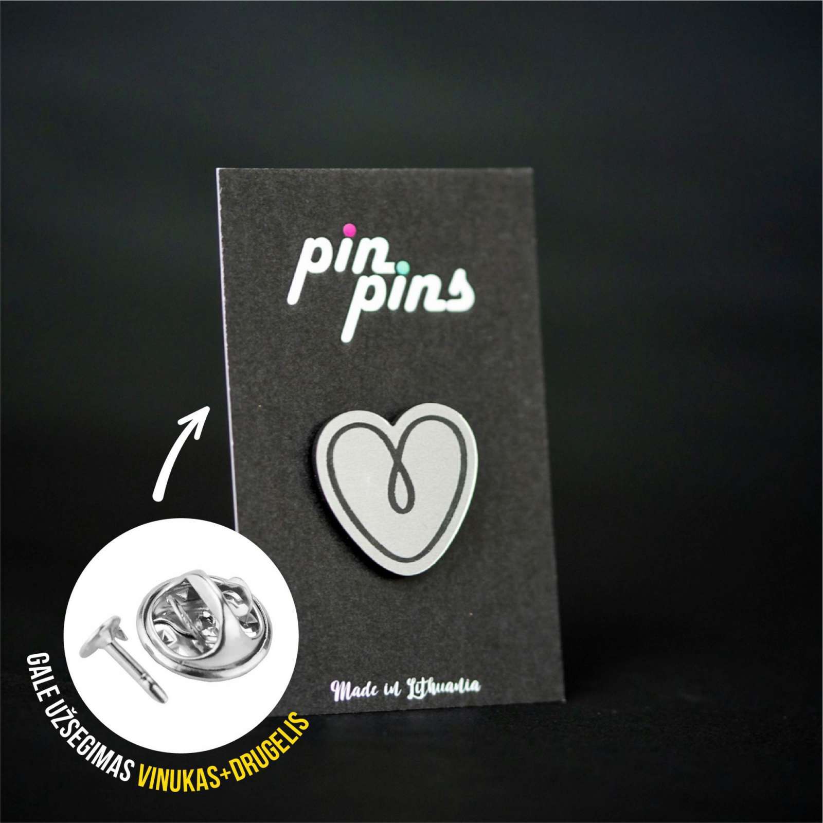 Širdis Heart - Pin ženkliukas