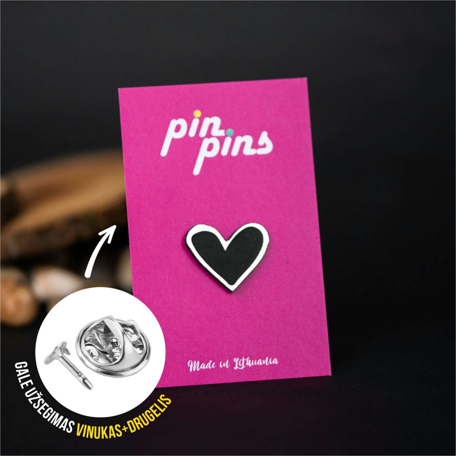 Širdelė Heart - Pin ženkliukas