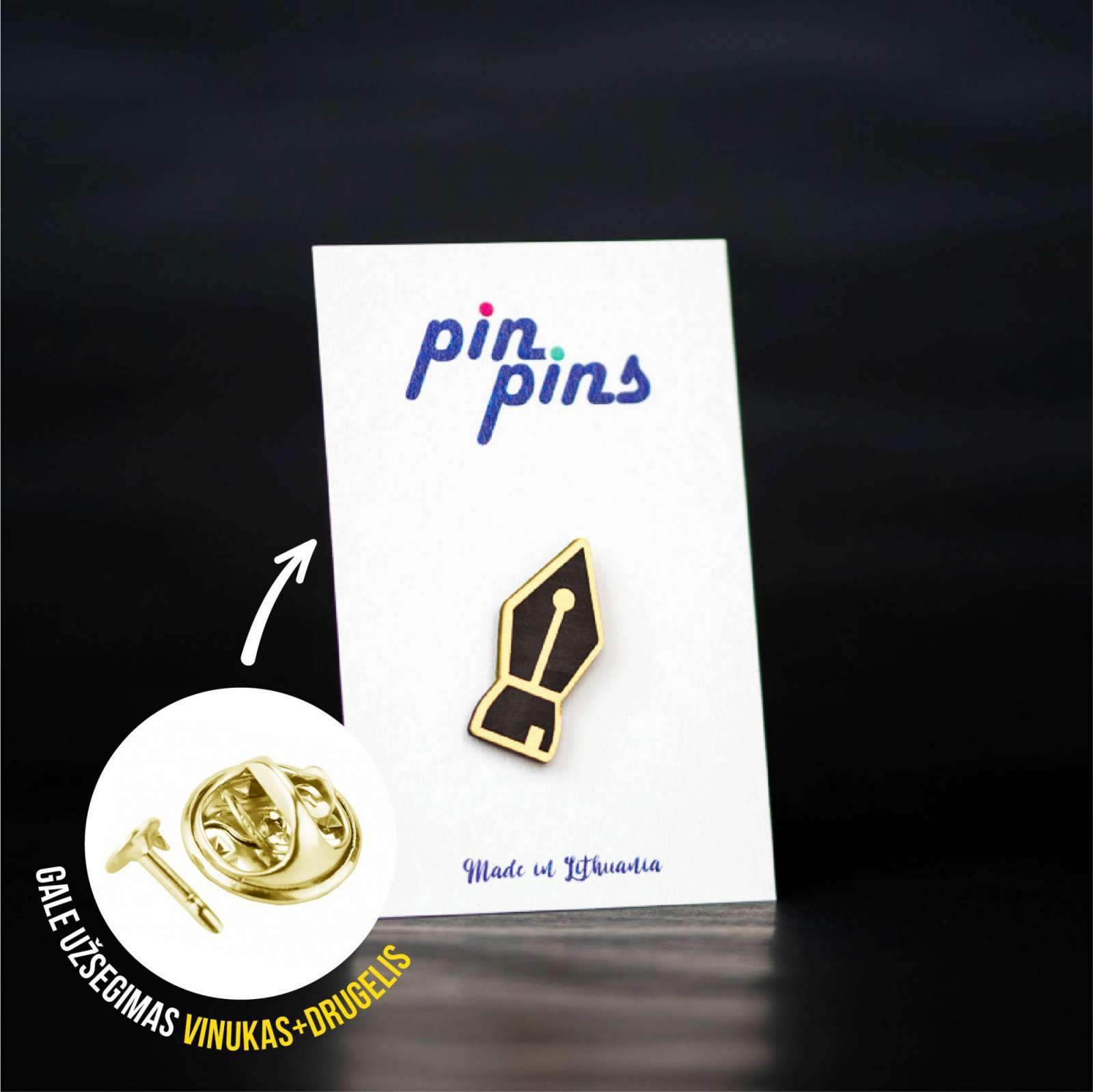 Rašiklis Rašytojas įsegamas Pin Ženkliukas sagė drabužio aksesuaras