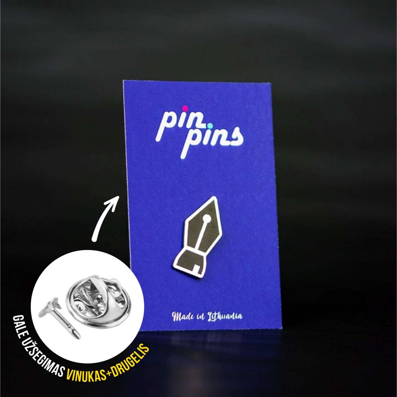 Rašiklis Rašytojas įsegamas Pin Ženkliukas sagė drabužio aksesuaras