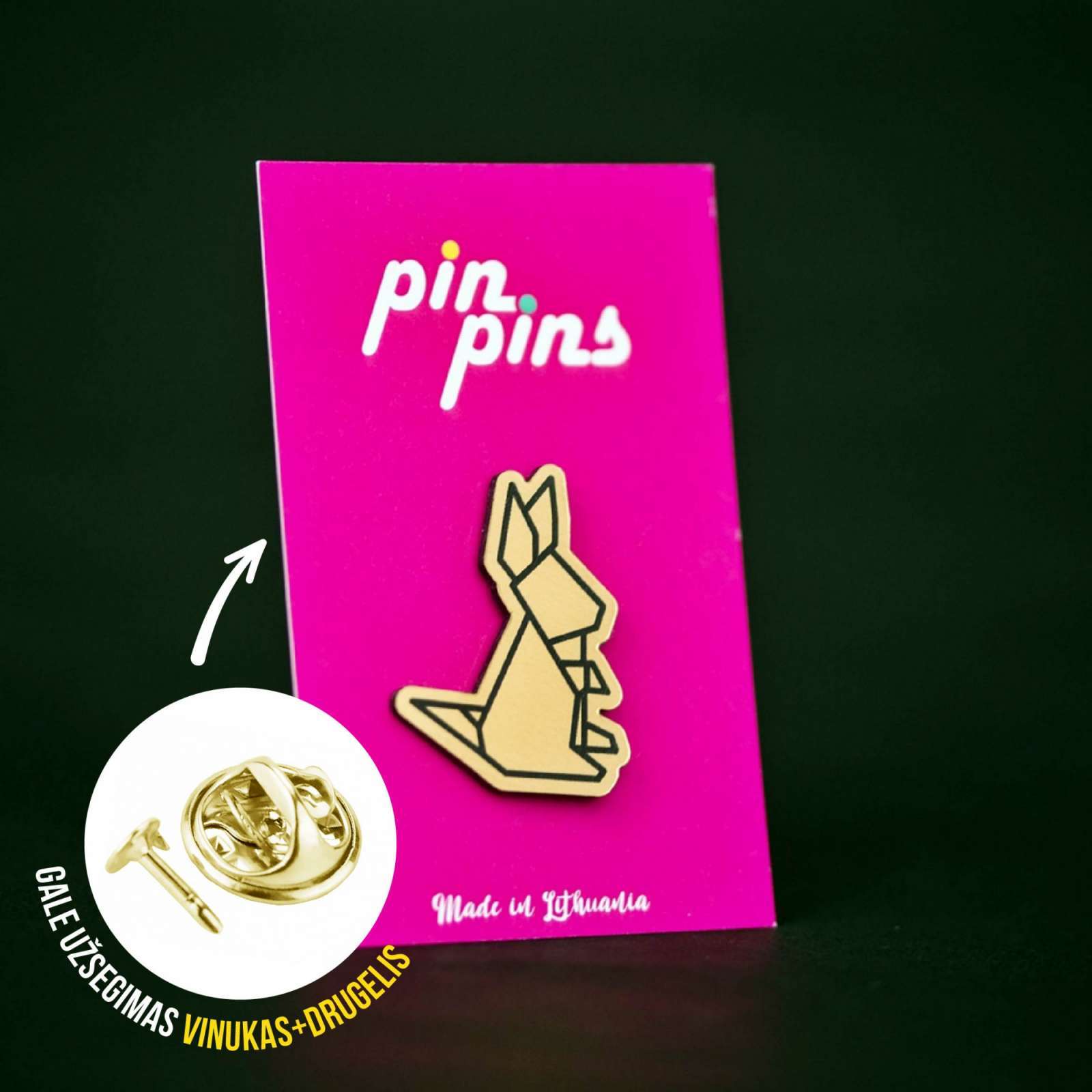 Zuikis Rabbit Bunny Geometric - Pin ženkliukas