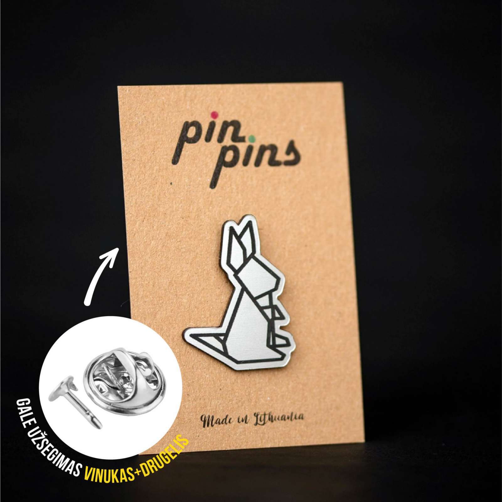 Zuikis Rabbit Bunny Geometric - Pin ženkliukas