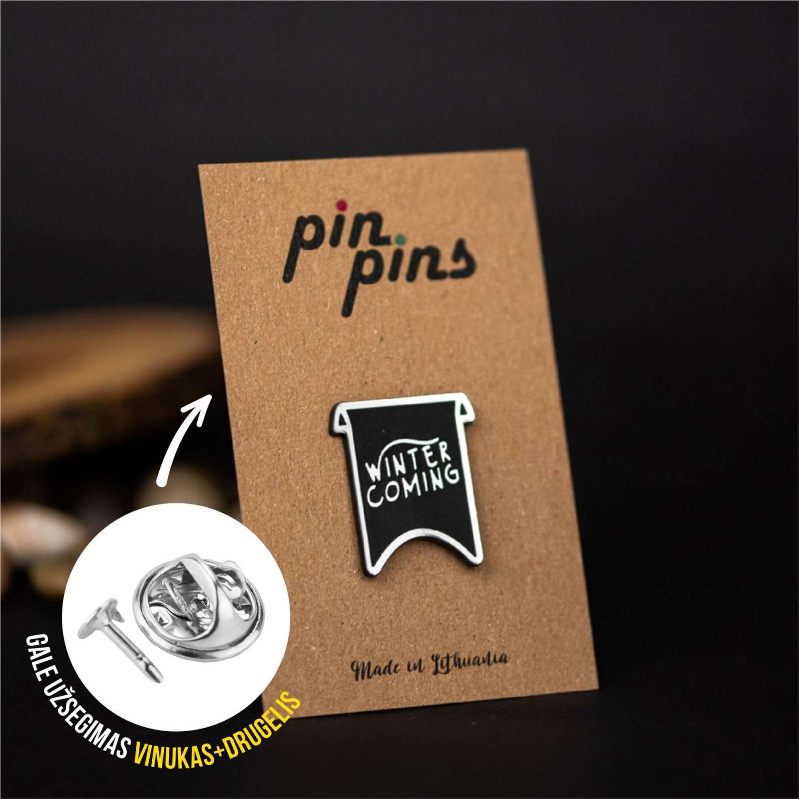 Winter coming - Pin ženkliukas