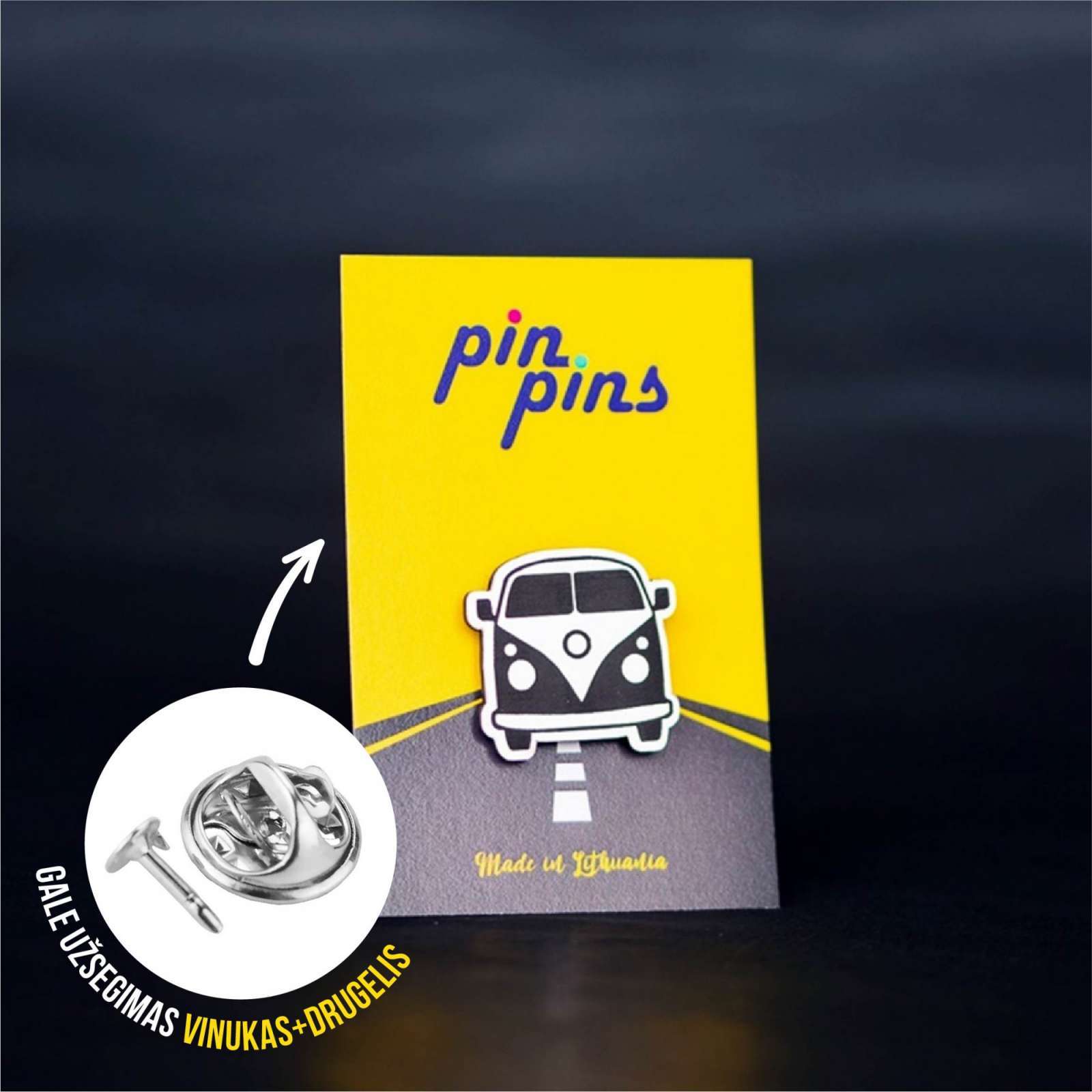 VW T1 Retro car mašina Car Lover Autofanas įsegamas Pin ženkliukas sagė drabužio aksesuaras