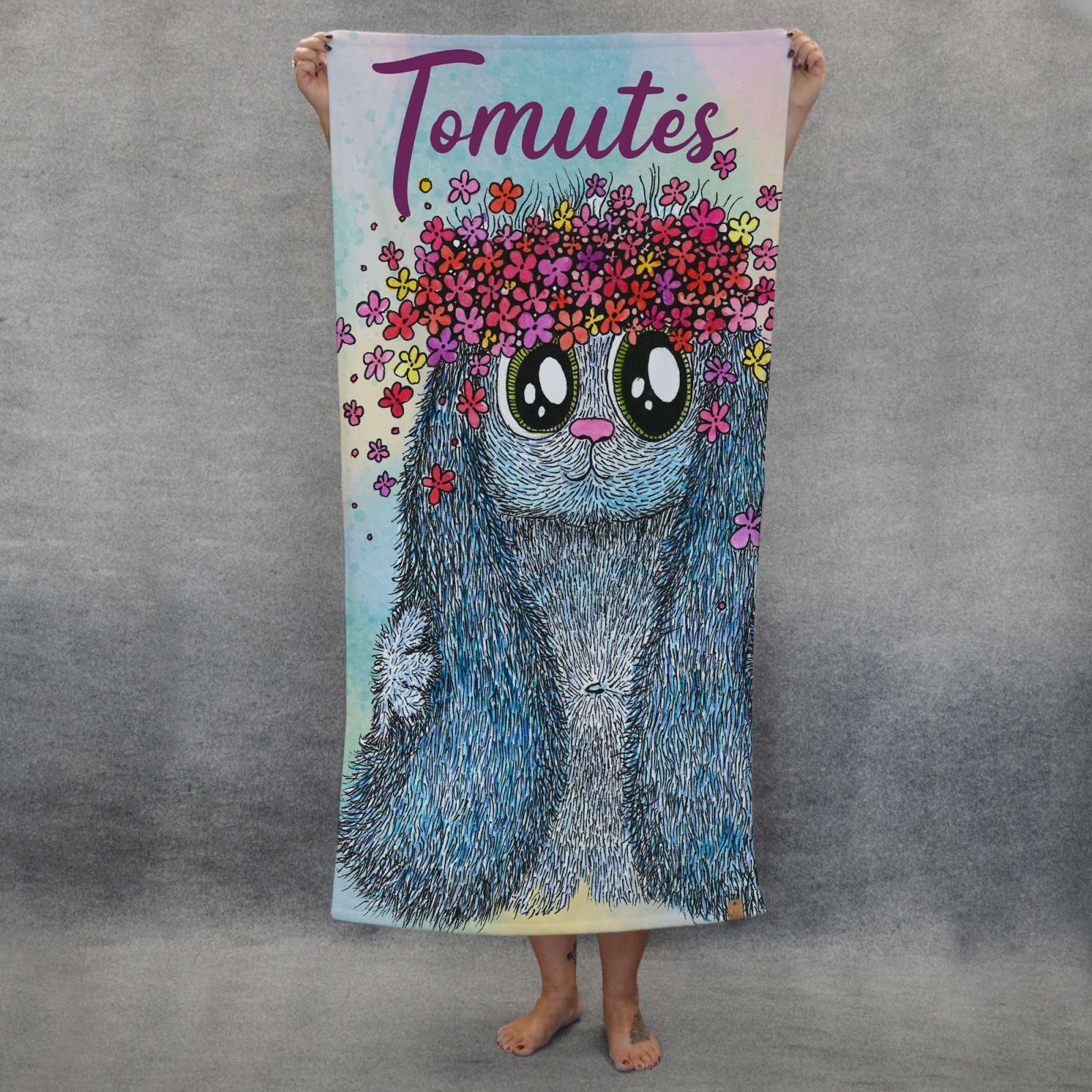 ZUIKUTE iliustruotas originalus rankšluostis su VARDU (S, L, XL)