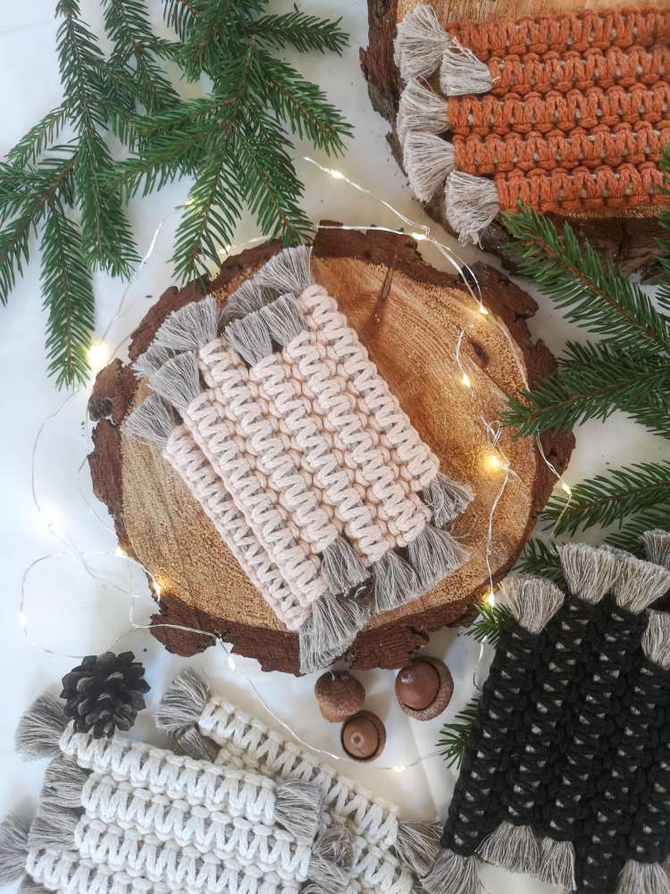 Rožiniai lininiai padėkliukai (2 vnt.)