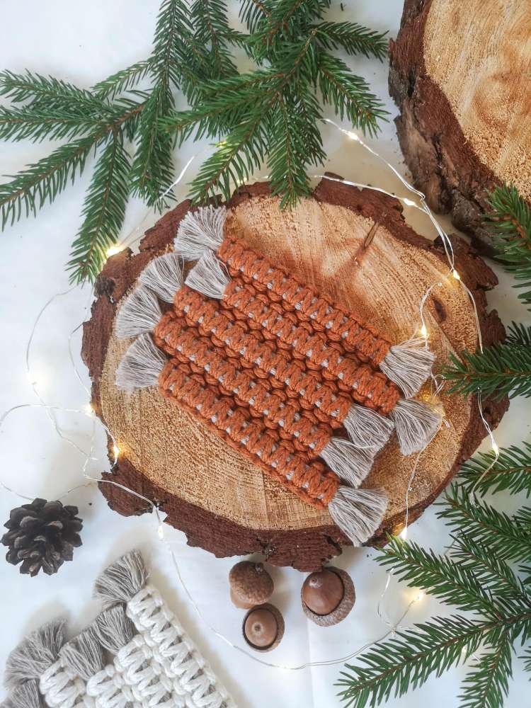 Lininiai padėkliukai. Cinamono spalvos (2 vnt.)